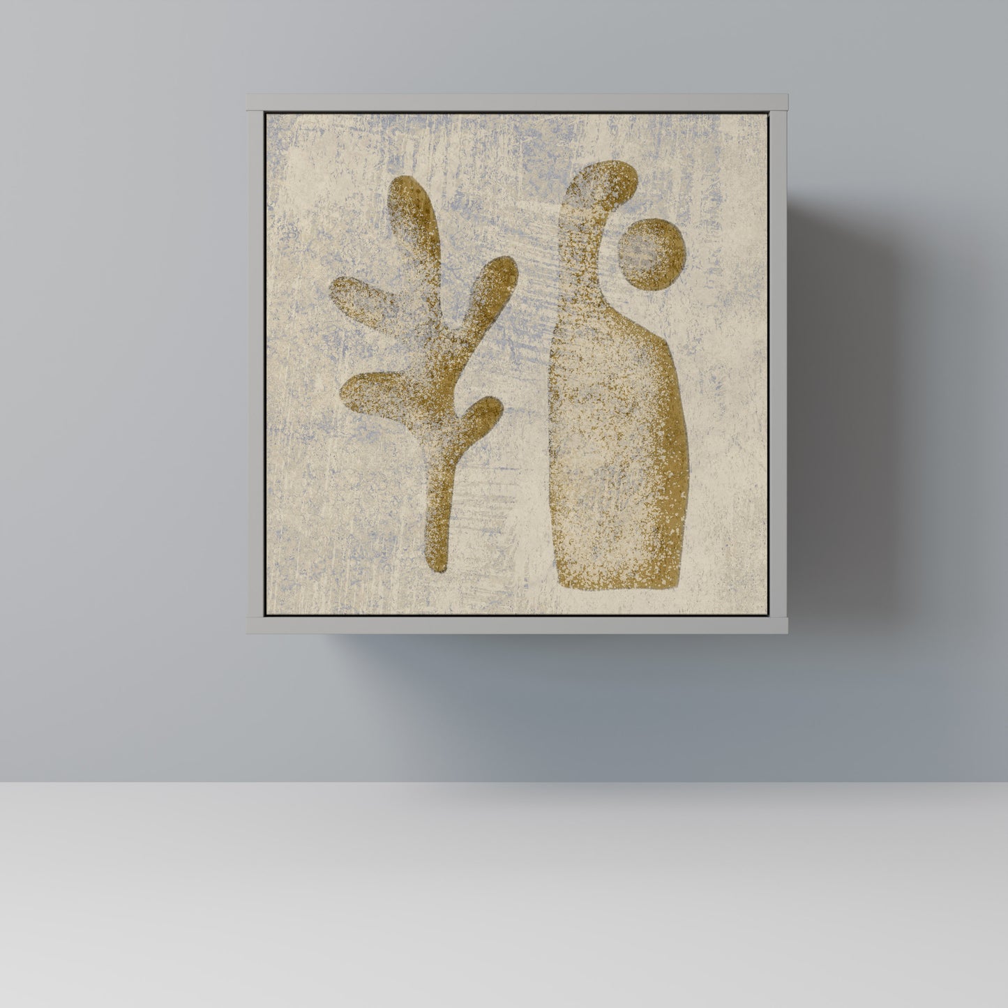 Credenza SAND SCULPTURES a 1 anta con finitura grigia