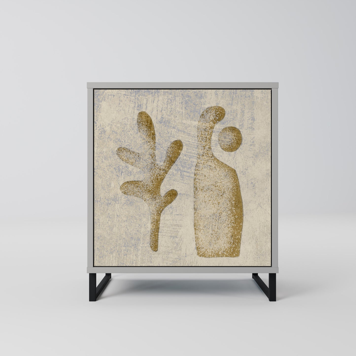 Credenza SAND SCULPTURES a 1 anta con finitura grigia