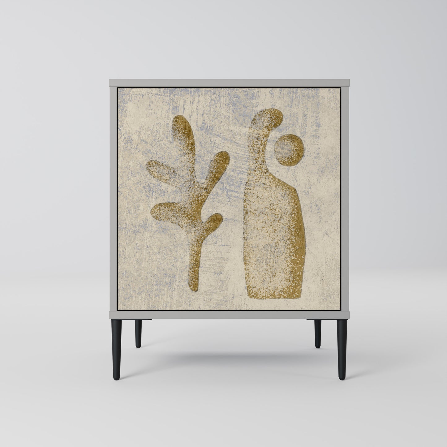 Credenza SAND SCULPTURES a 1 anta con finitura grigia