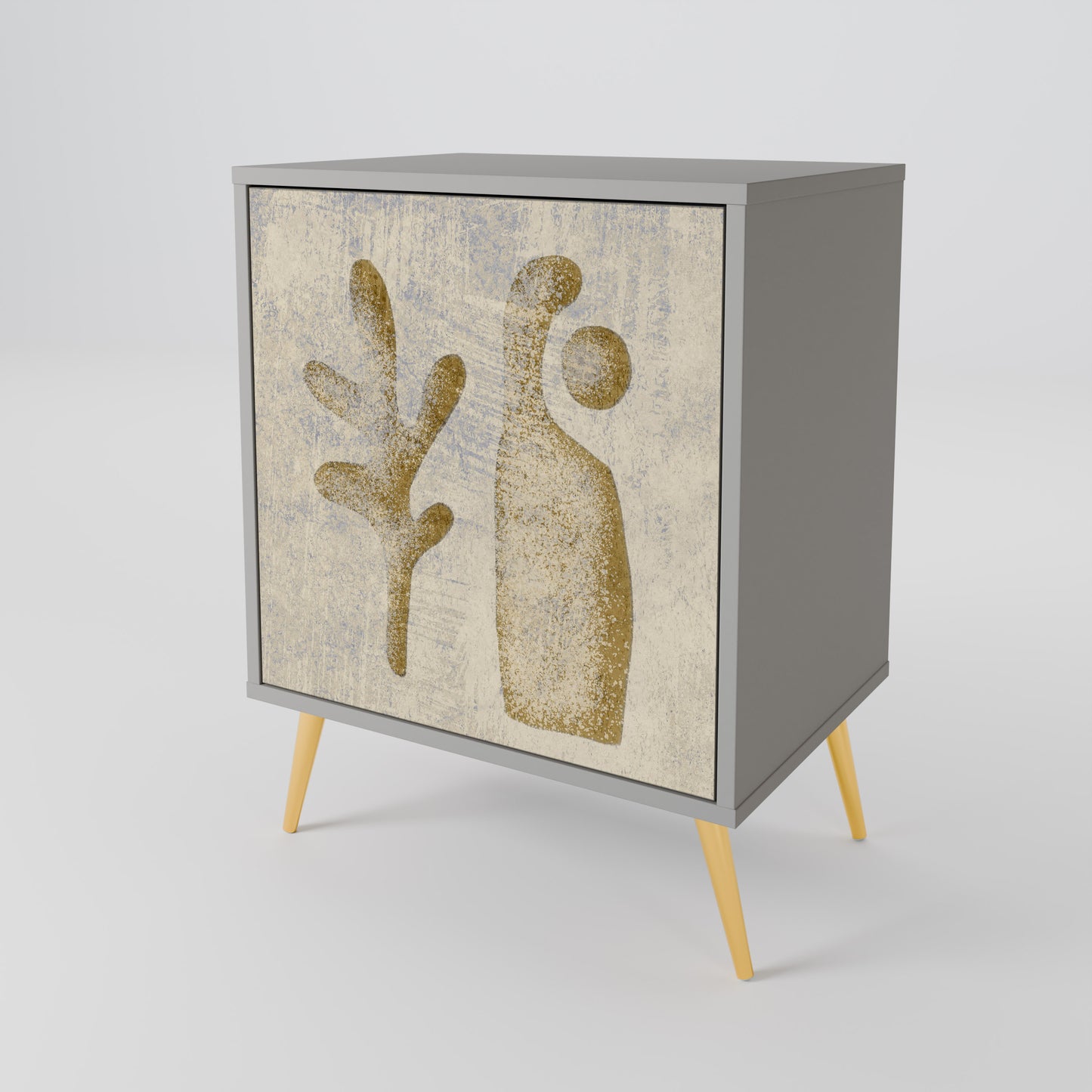 Credenza SAND SCULPTURES a 1 anta con finitura grigia