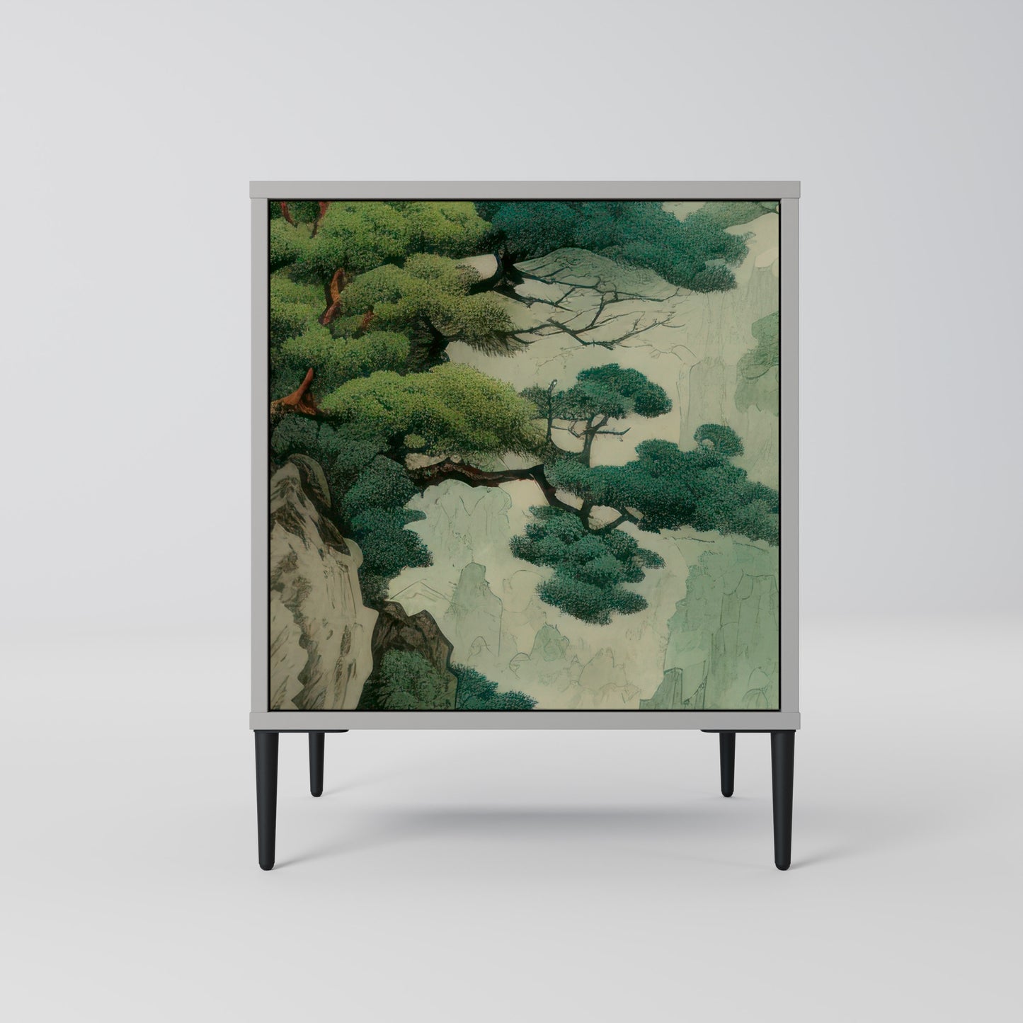 Credenza VERDURE ABYSS a 1 anta con finitura grigia