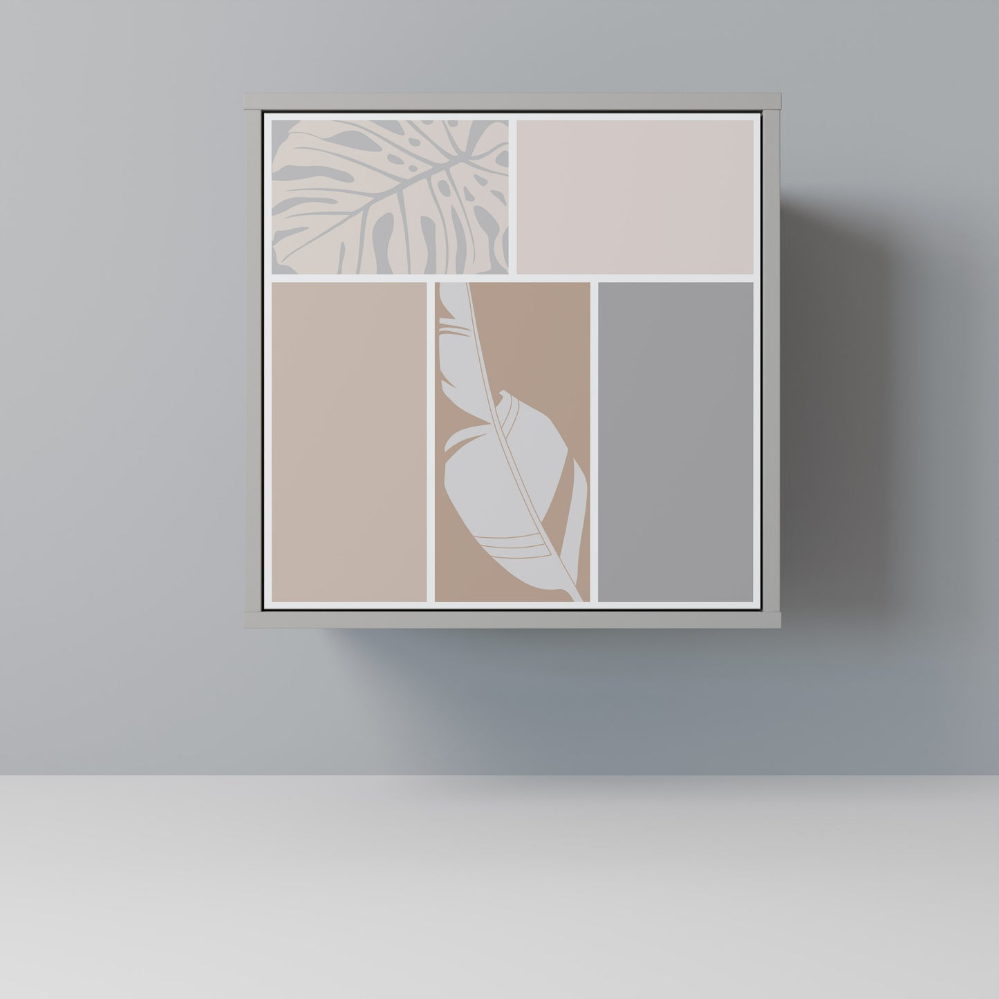 Credenza TROPICAL SHAPES a 1 anta in finitura grigia