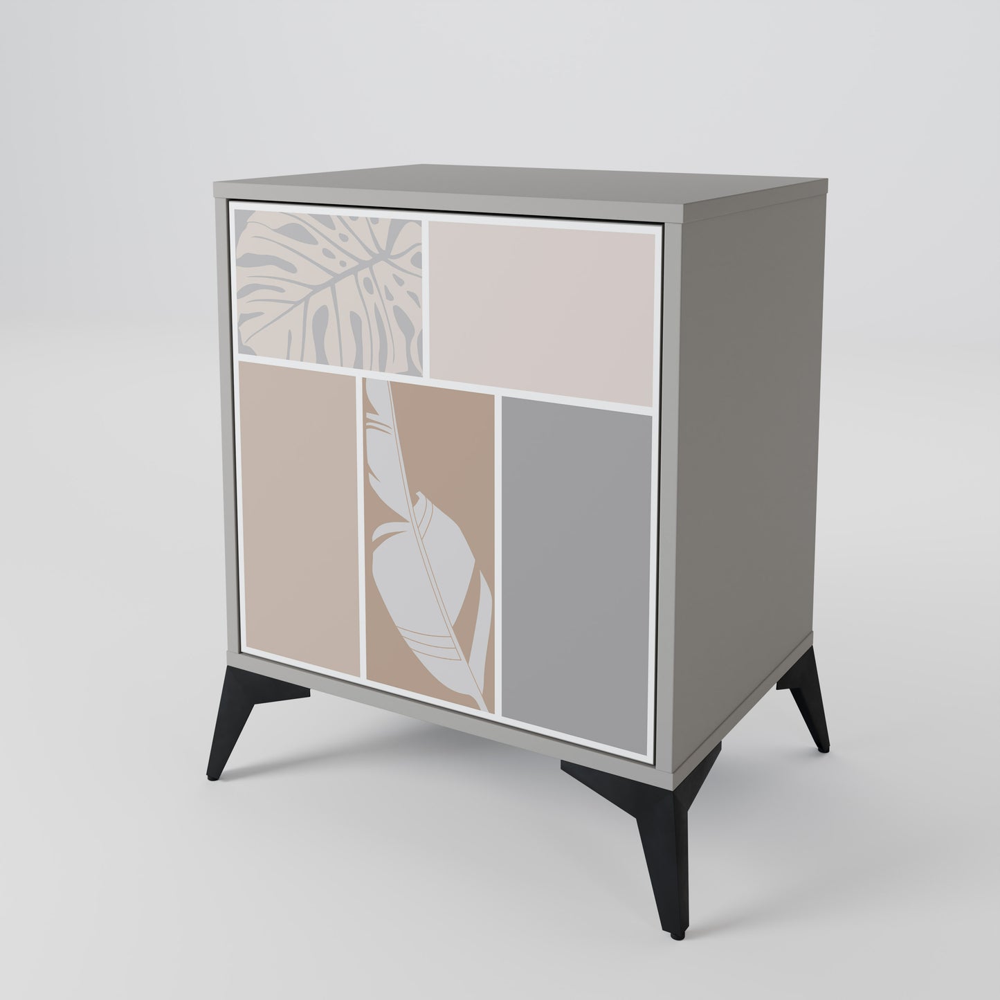 Credenza TROPICAL SHAPES a 1 anta in finitura grigia