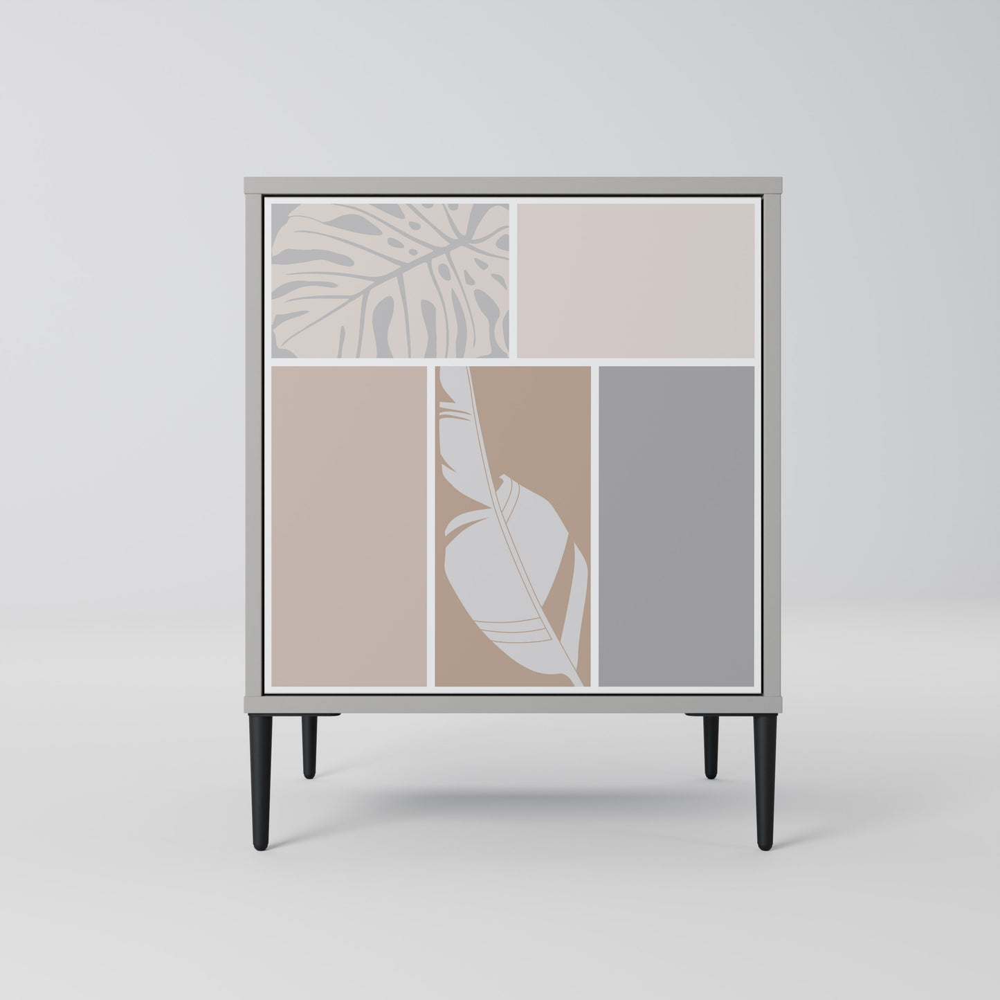 Credenza TROPICAL SHAPES a 1 anta in finitura grigia