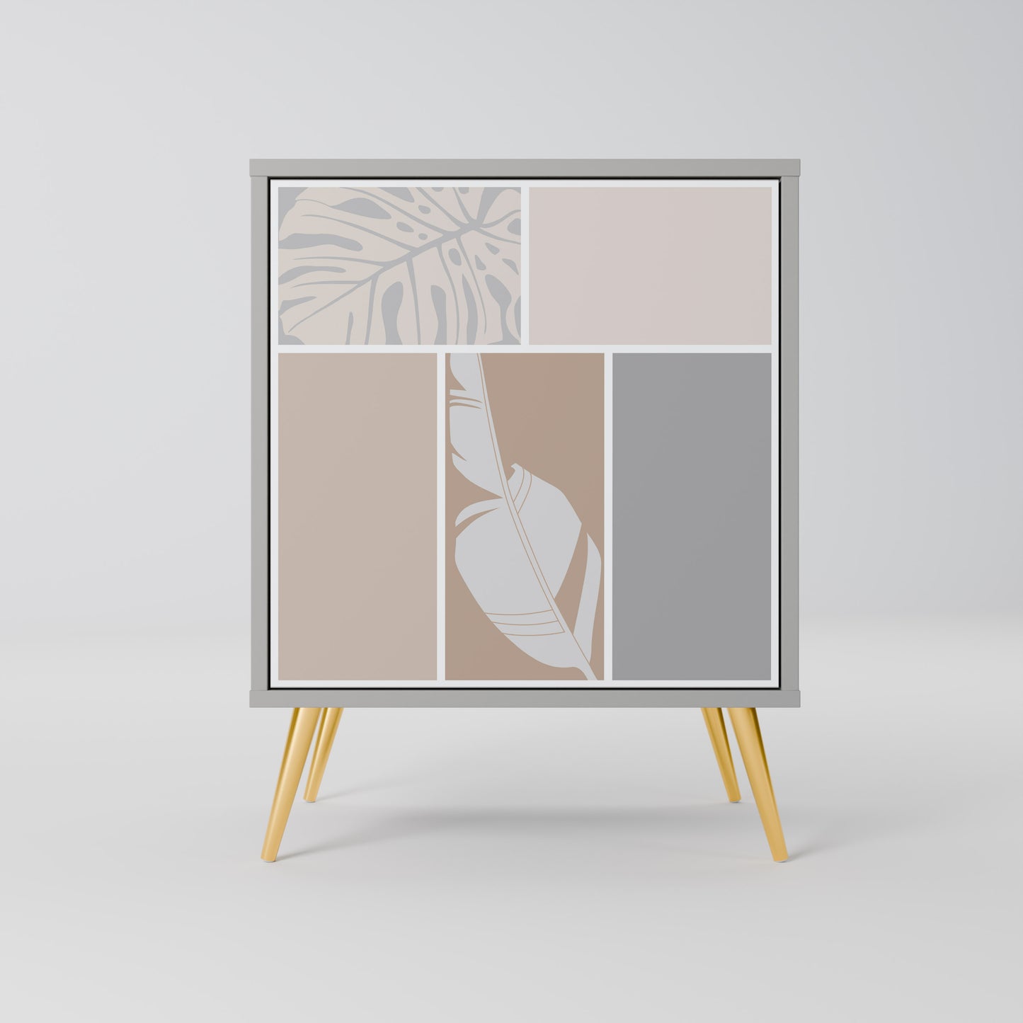 Credenza TROPICAL SHAPES a 1 anta in finitura grigia