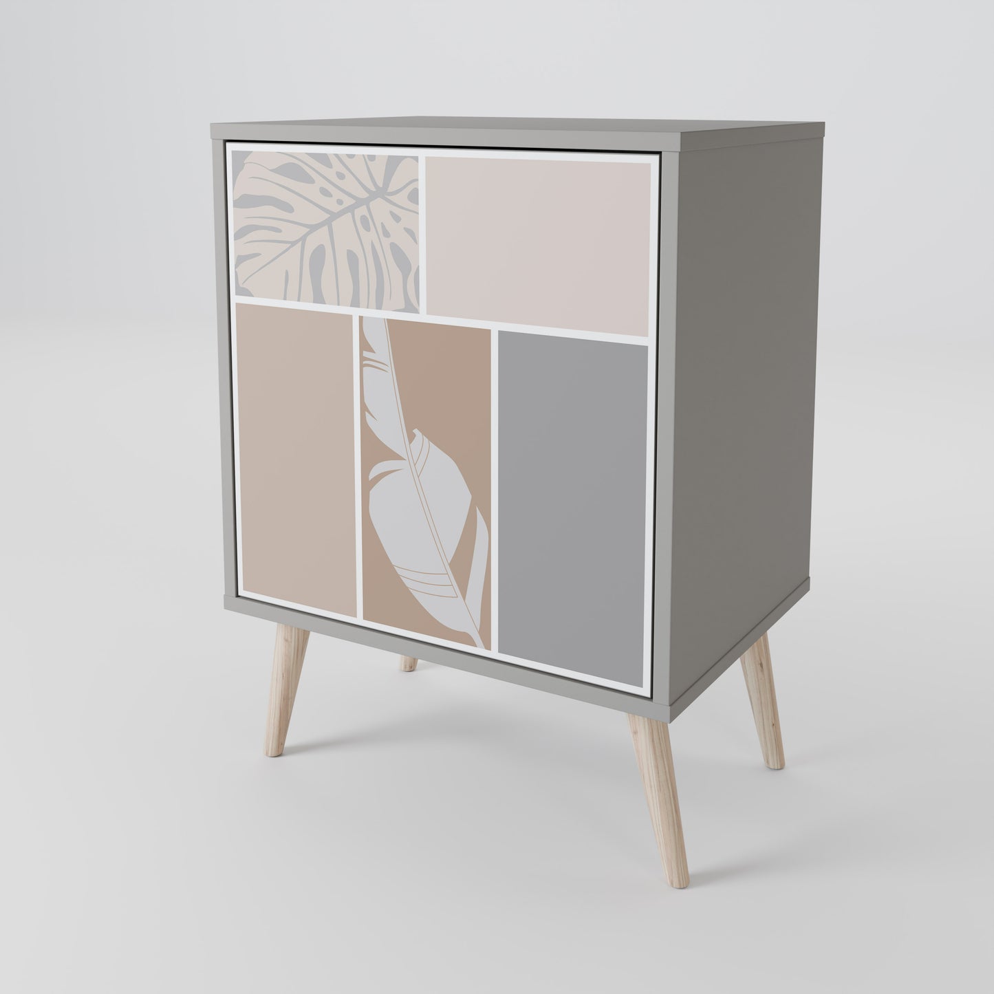 Credenza TROPICAL SHAPES a 1 anta in finitura grigia