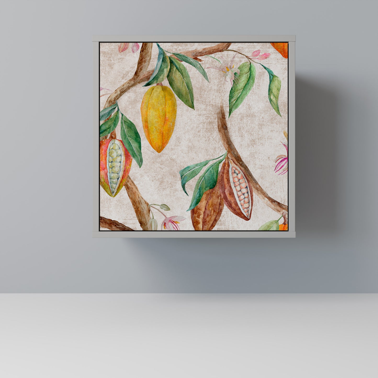 Credenza COCOA FRUITS a 1 anta con finitura grigia