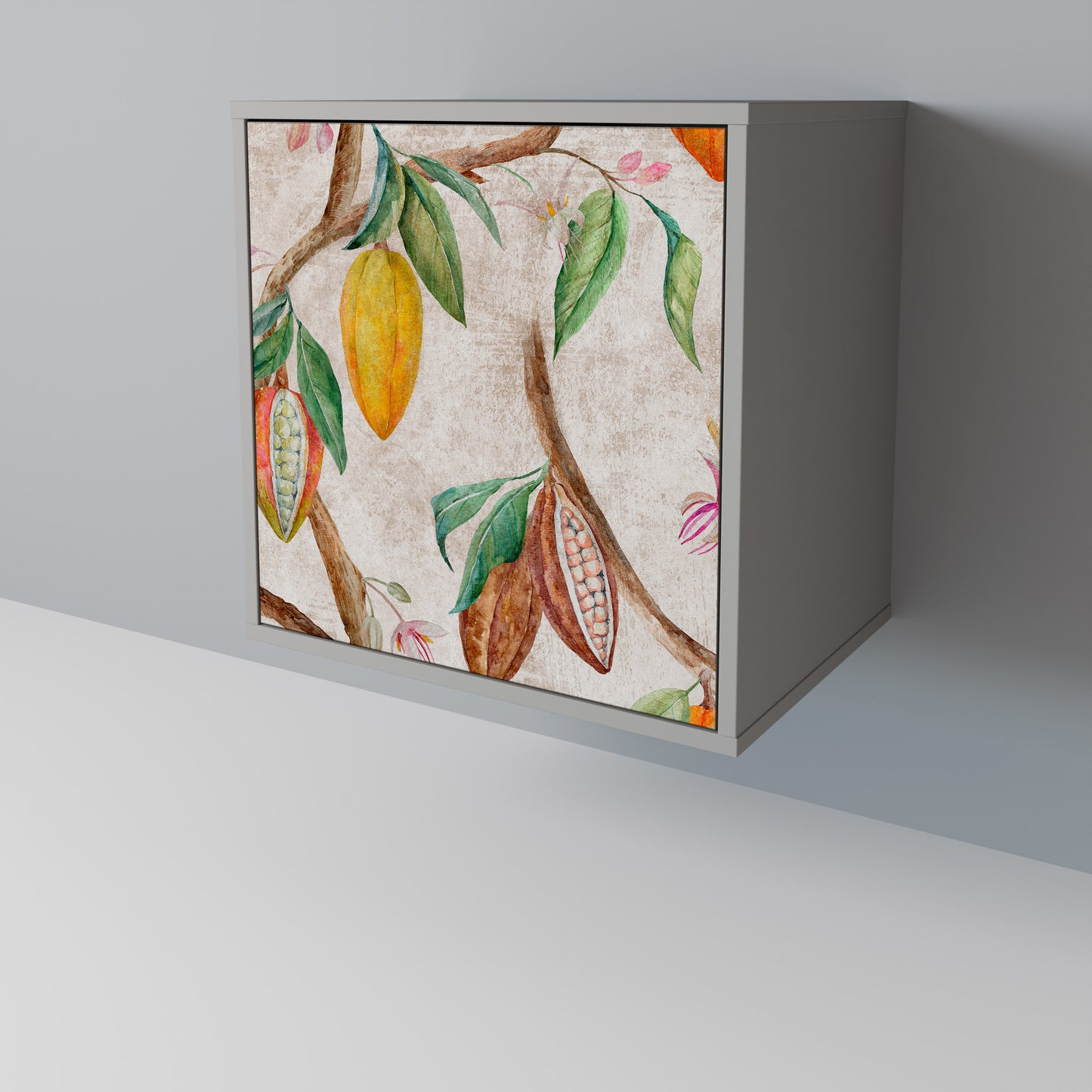 Credenza COCOA FRUITS a 1 anta con finitura grigia