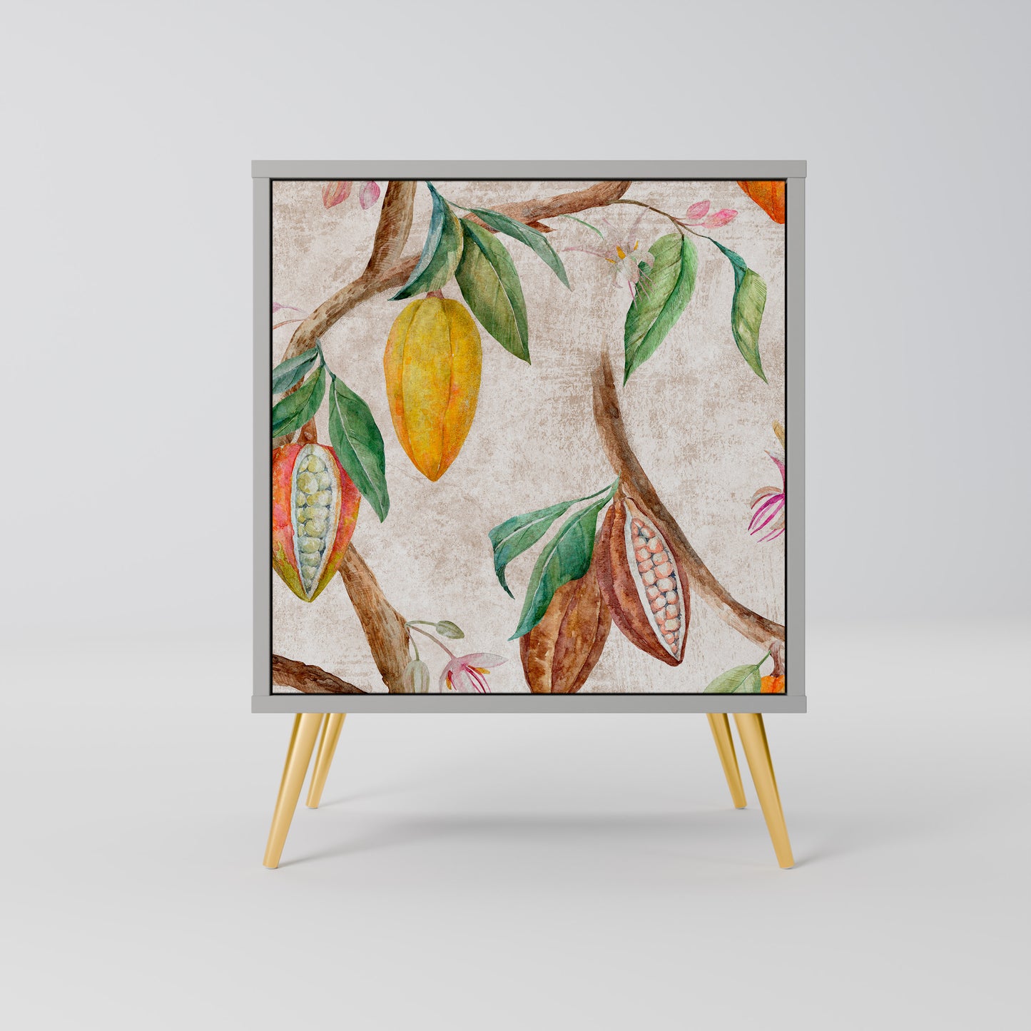 Credenza COCOA FRUITS a 1 anta con finitura grigia