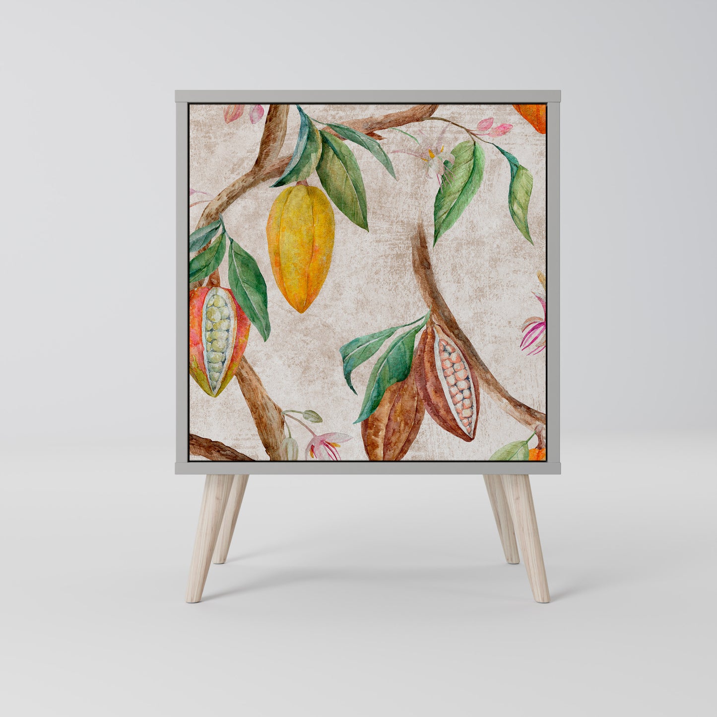 Credenza COCOA FRUITS a 1 anta con finitura grigia