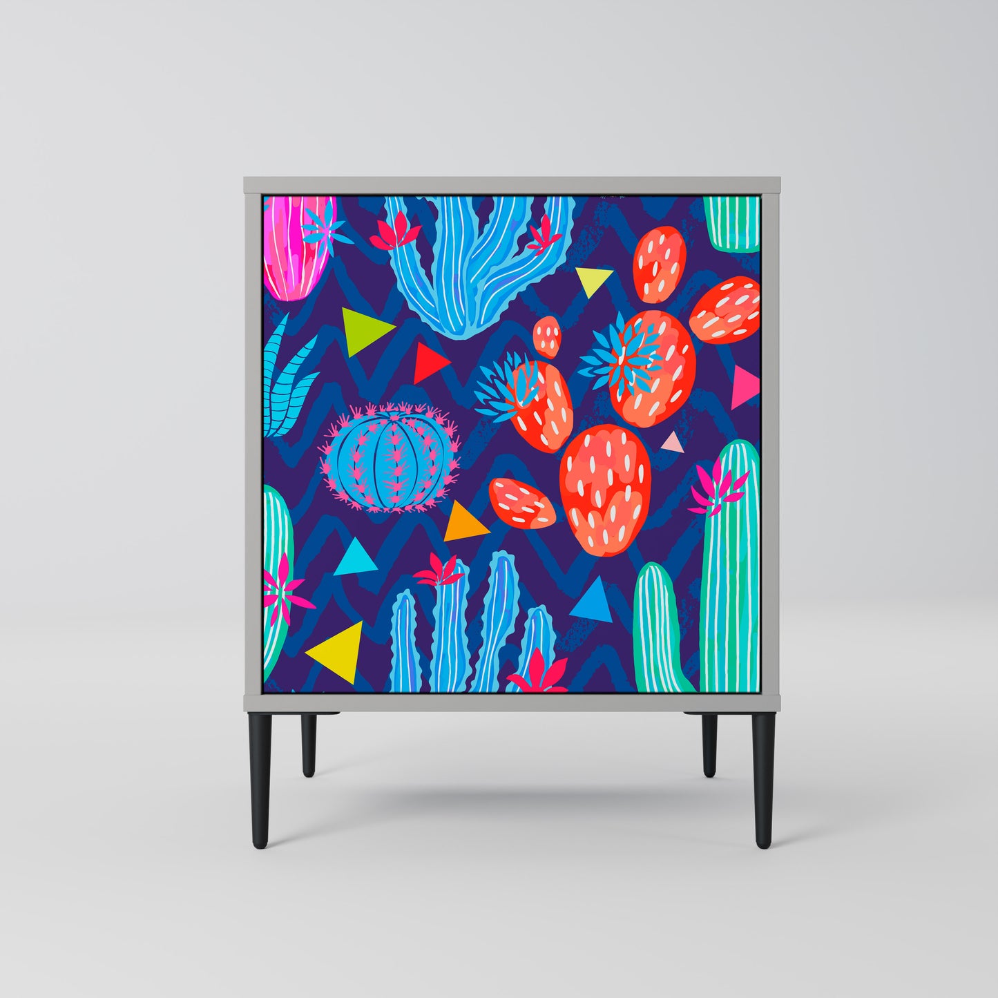 CACTUS VIBES 1-Door Sideboard in Grey Finish