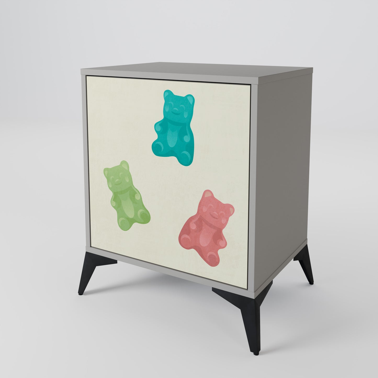 GUMMY BEARS 1-Door Sideboard in Grey Finish