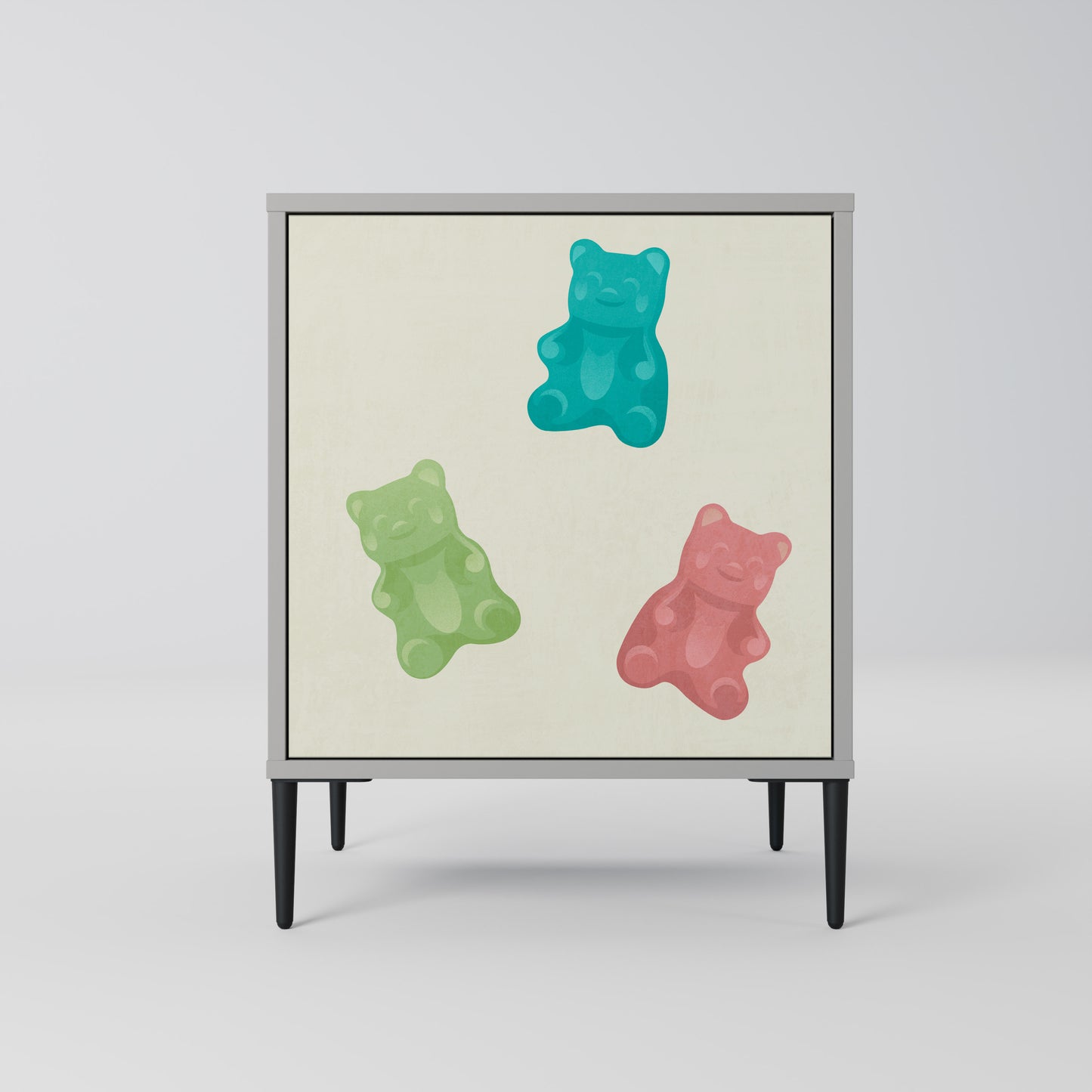 GUMMY BEARS 1-Door Sideboard in Grey Finish
