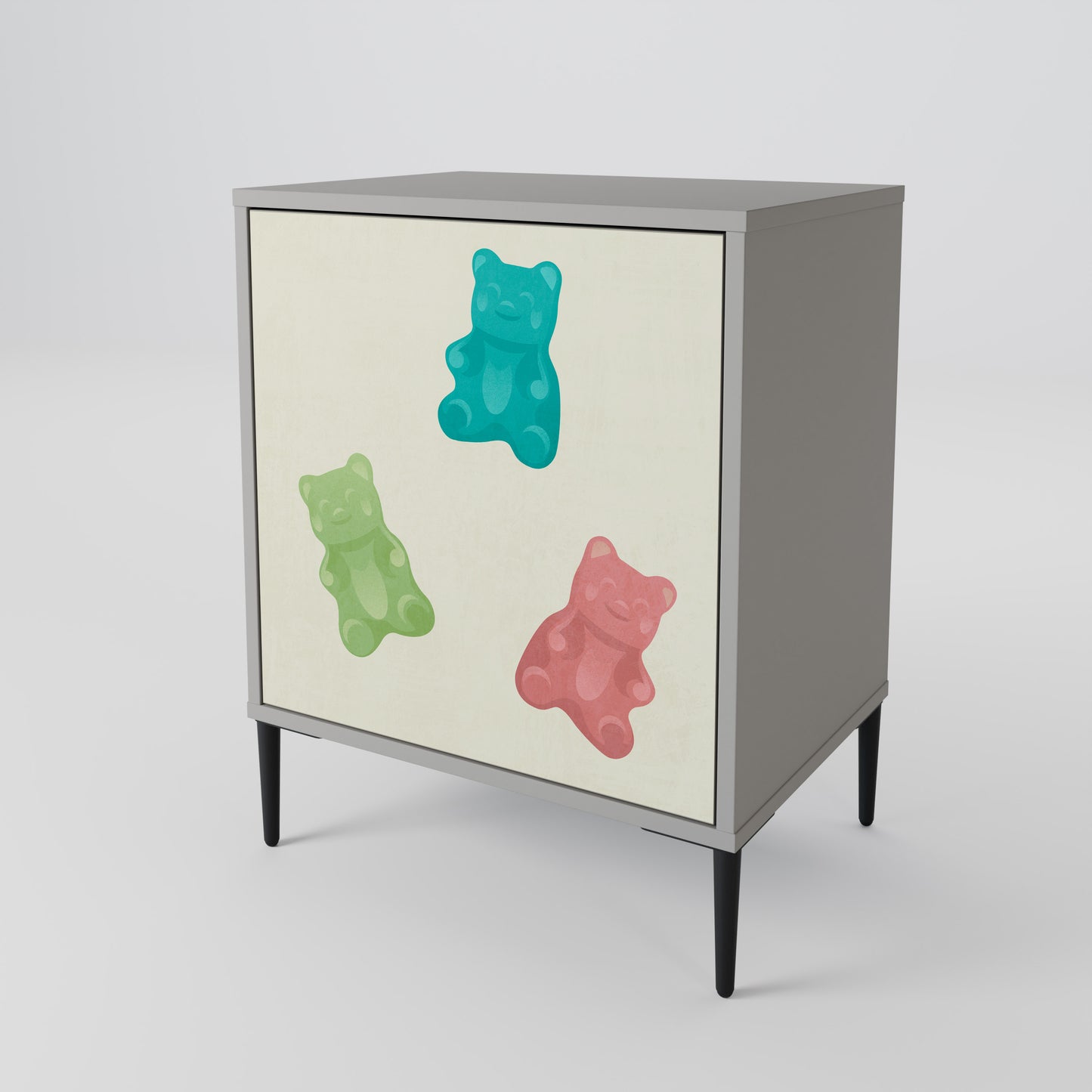 GUMMY BEARS 1-Door Sideboard in Grey Finish