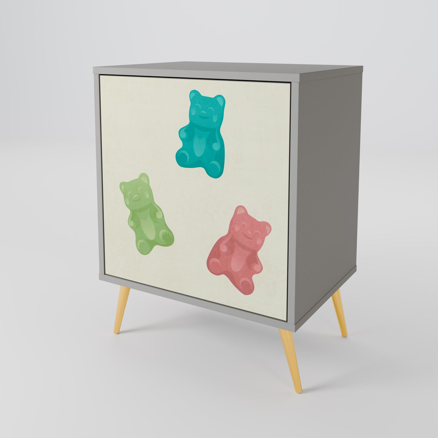 GUMMY BEARS 1-Door Sideboard in Grey Finish