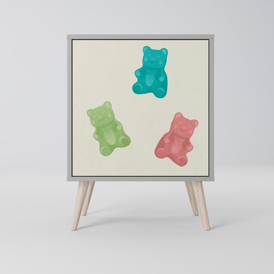 Credenza GUMMY BEARS a 1 anta con finitura grigia