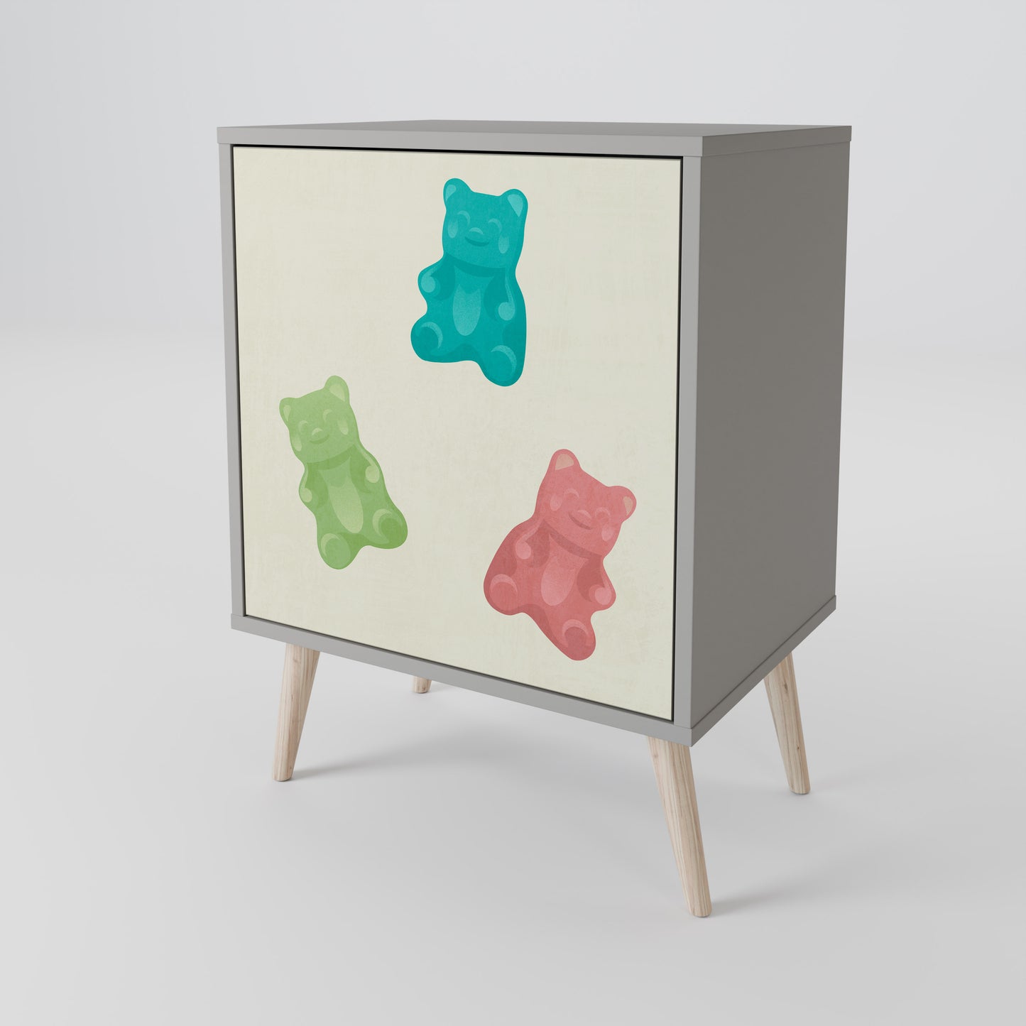 GUMMY BEARS 1-Door Sideboard in Grey Finish