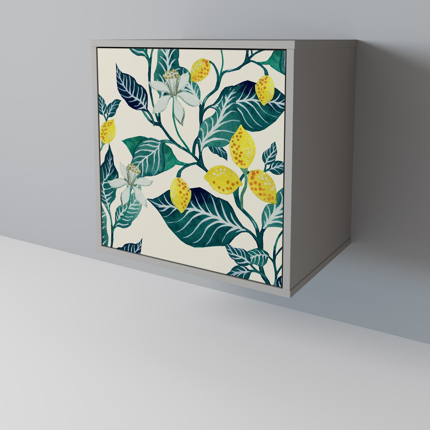 LEMON TREE 1-Door Sideboard in Grey Finish