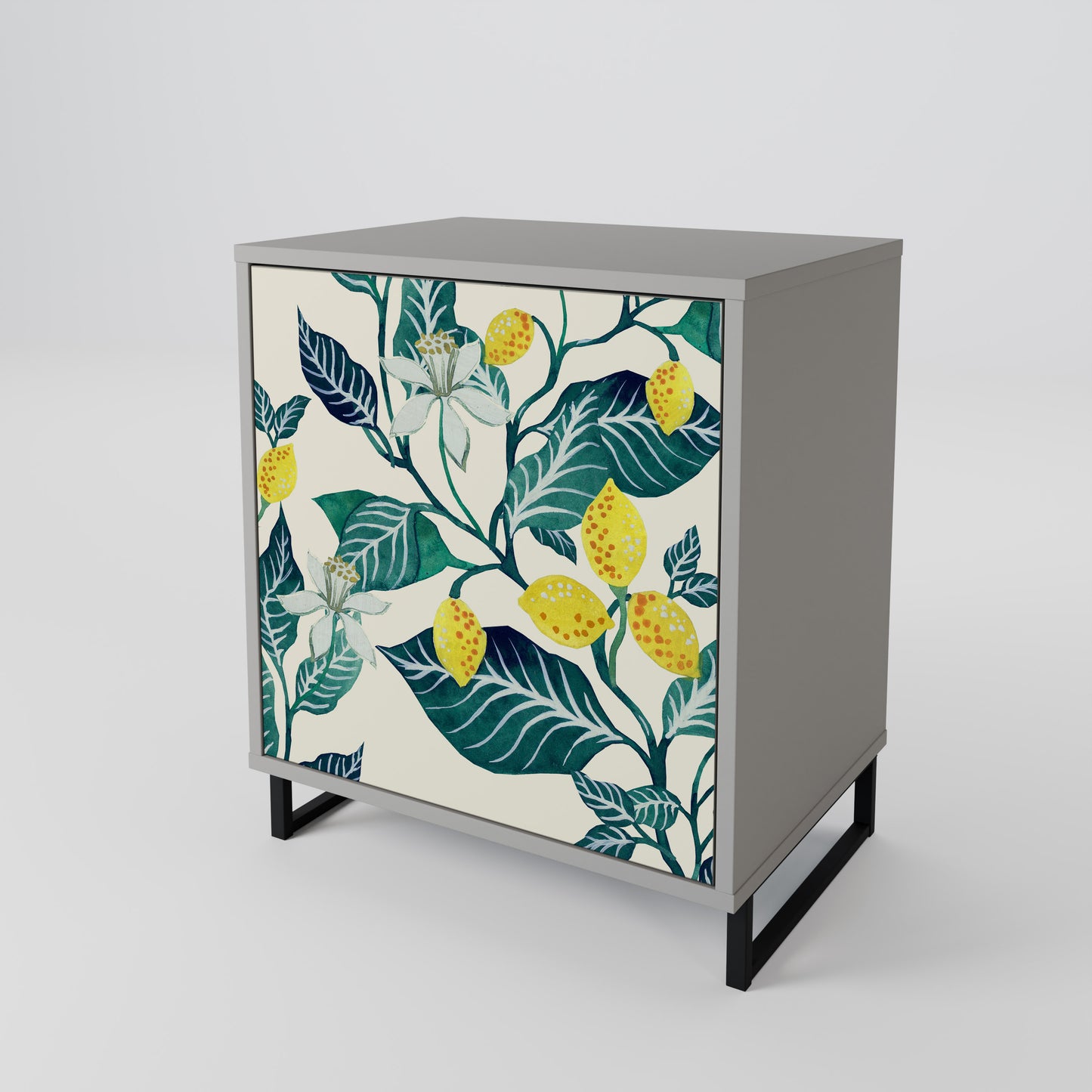 LEMON TREE 1-Door Sideboard in Grey Finish