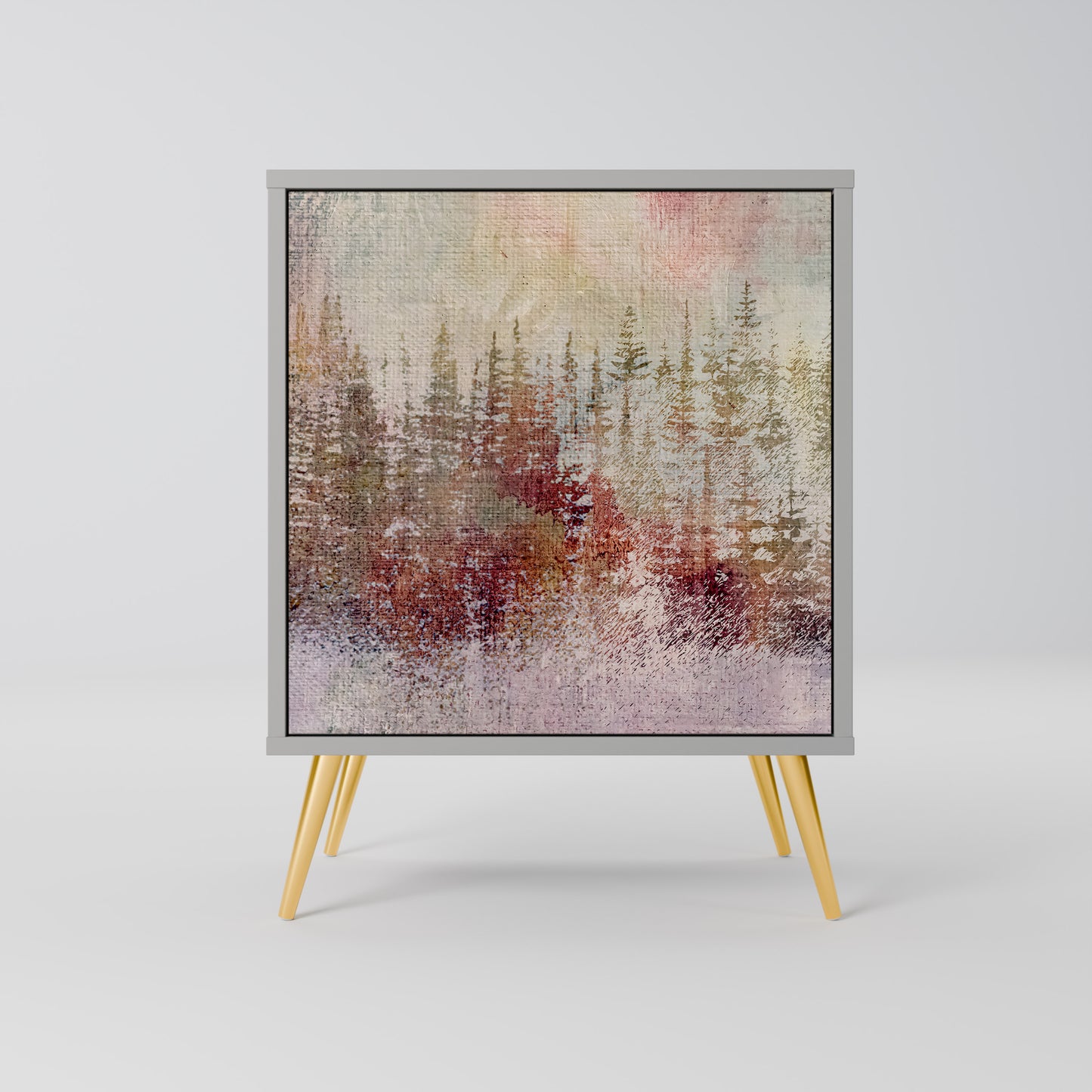 VEILED SUMMIT 1-Door Sideboard in Grey Finish