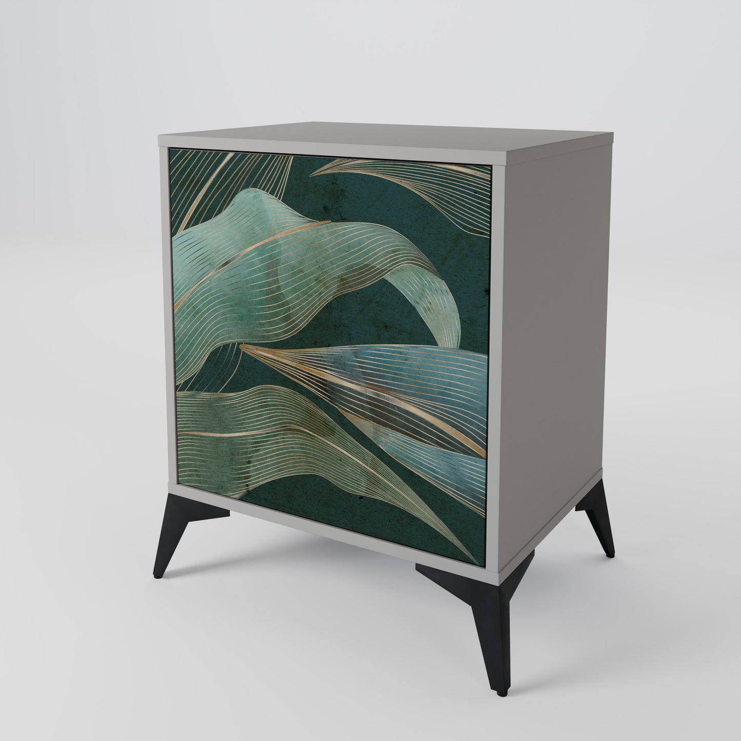 ROYAL GREEN 1-Door Sideboard in Grey Finish