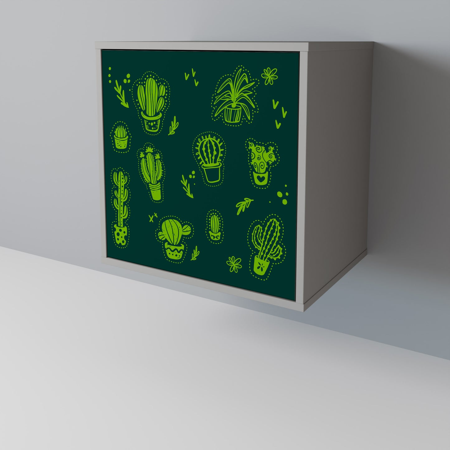 Credenza DESERT GREEN a 1 anta con finitura grigia