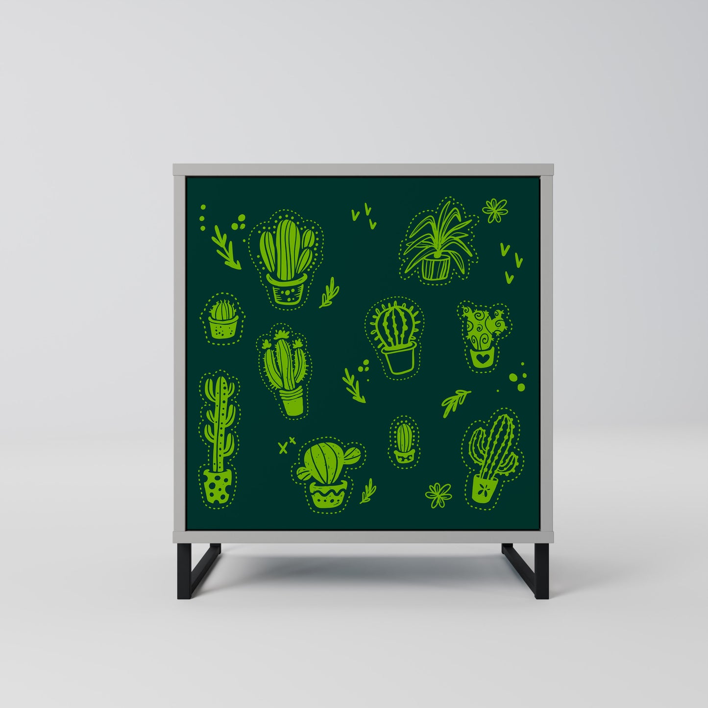 Credenza DESERT GREEN a 1 anta con finitura grigia