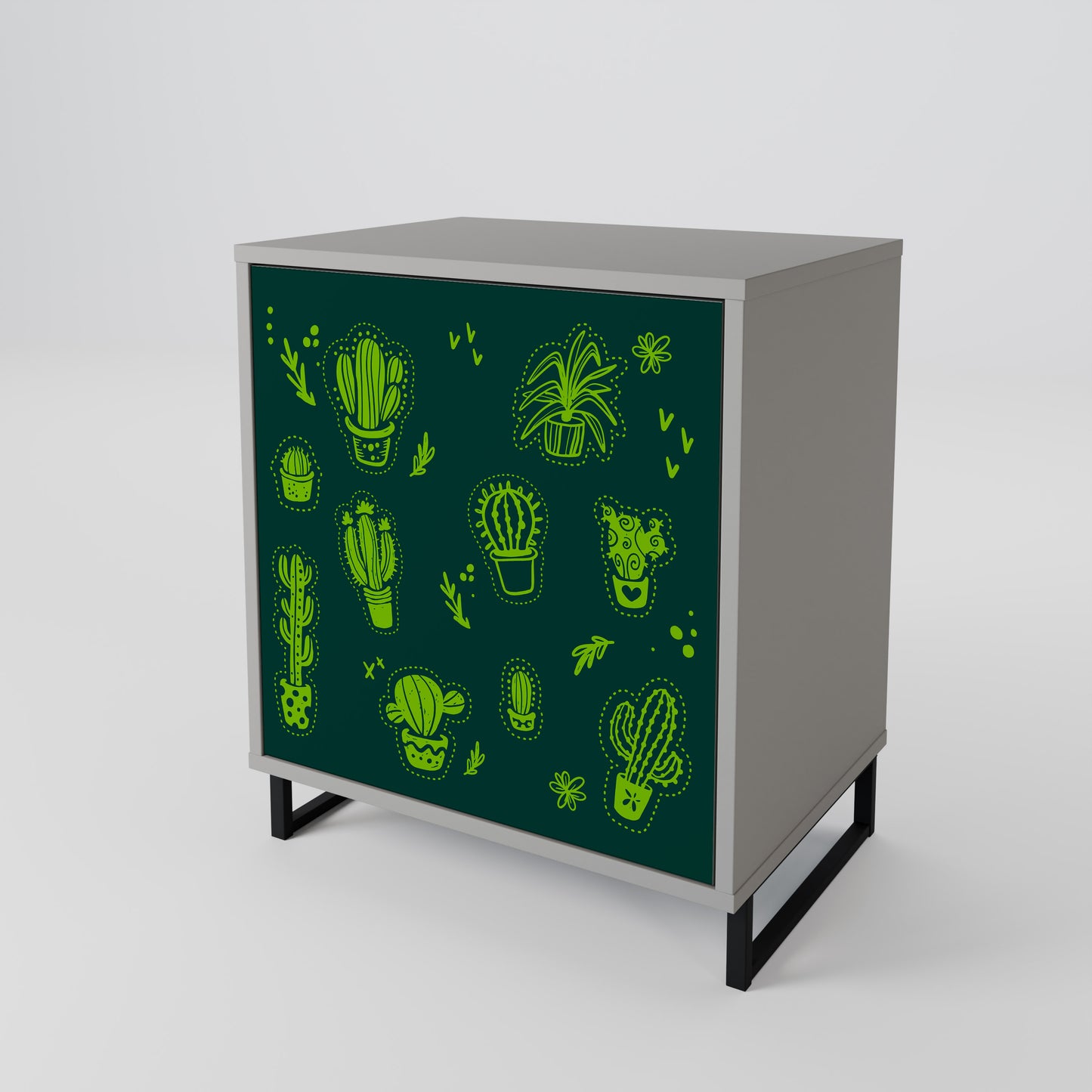 Credenza DESERT GREEN a 1 anta con finitura grigia