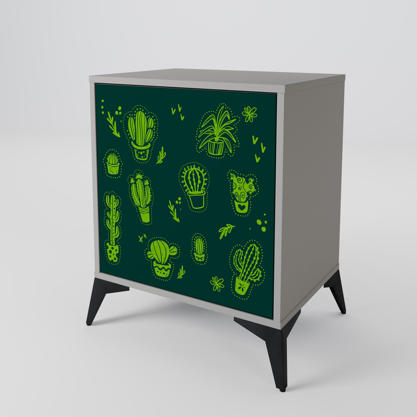 Credenza DESERT GREEN a 1 anta con finitura grigia