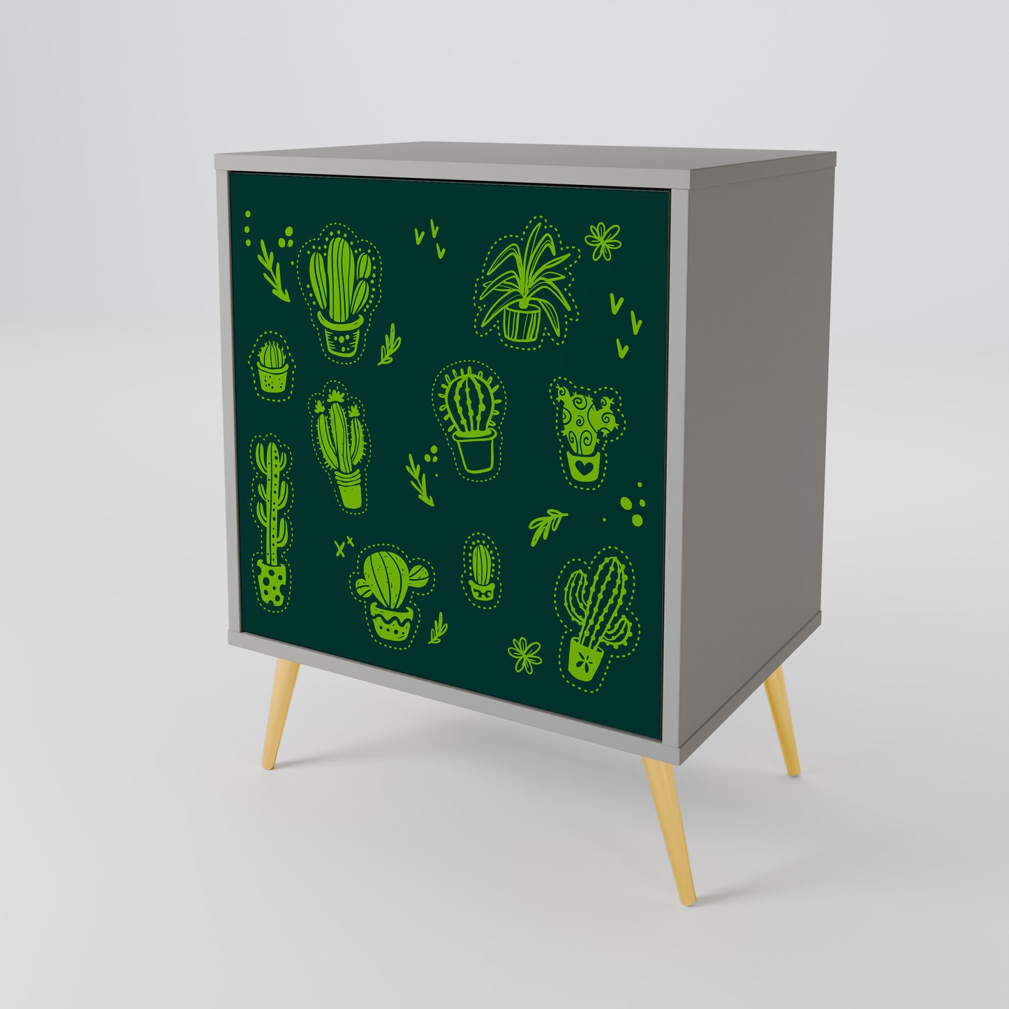 Credenza DESERT GREEN a 1 anta con finitura grigia