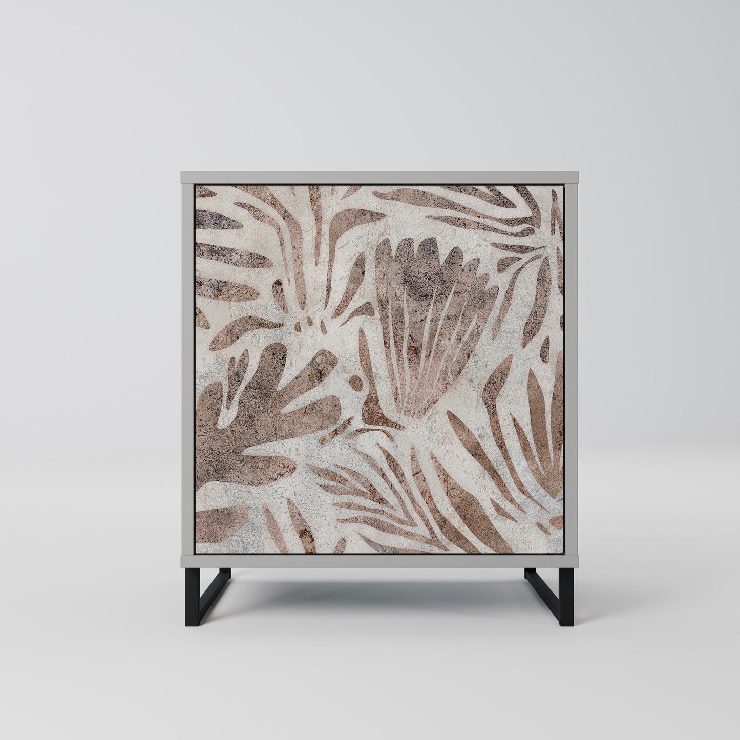 Credenza PASSING TIME a 1 anta con finitura grigia