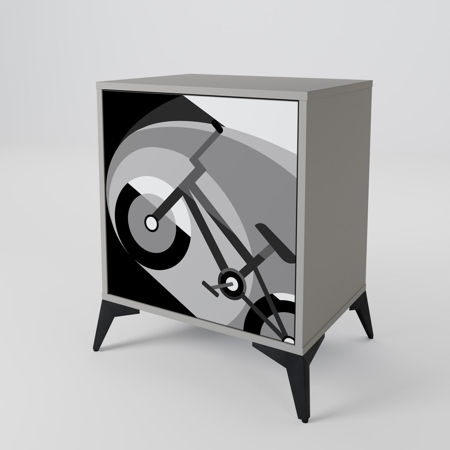 BIKE ENERGY 1-Door Sideboard in Grey Finish
