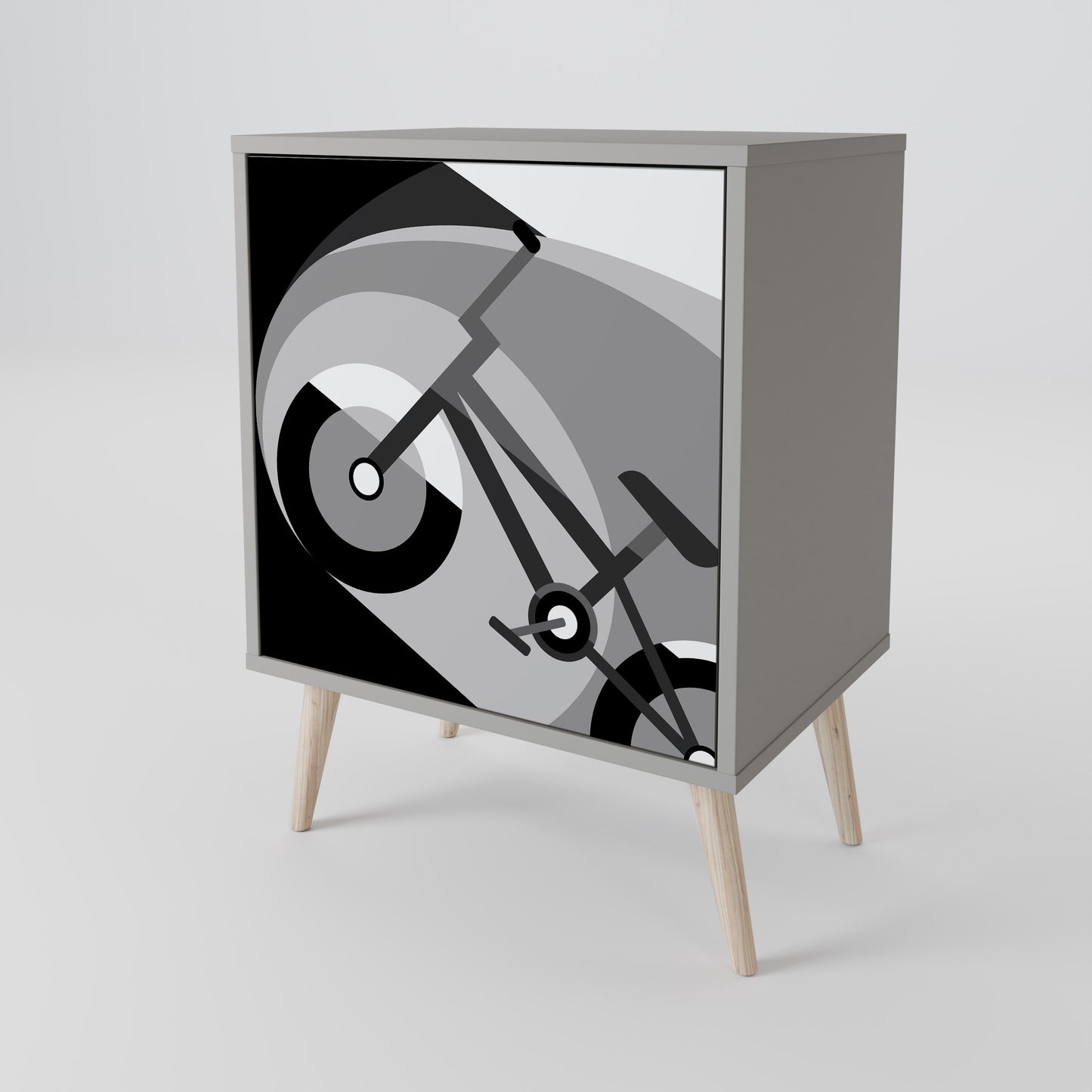 BIKE ENERGY 1-Door Sideboard in Grey Finish