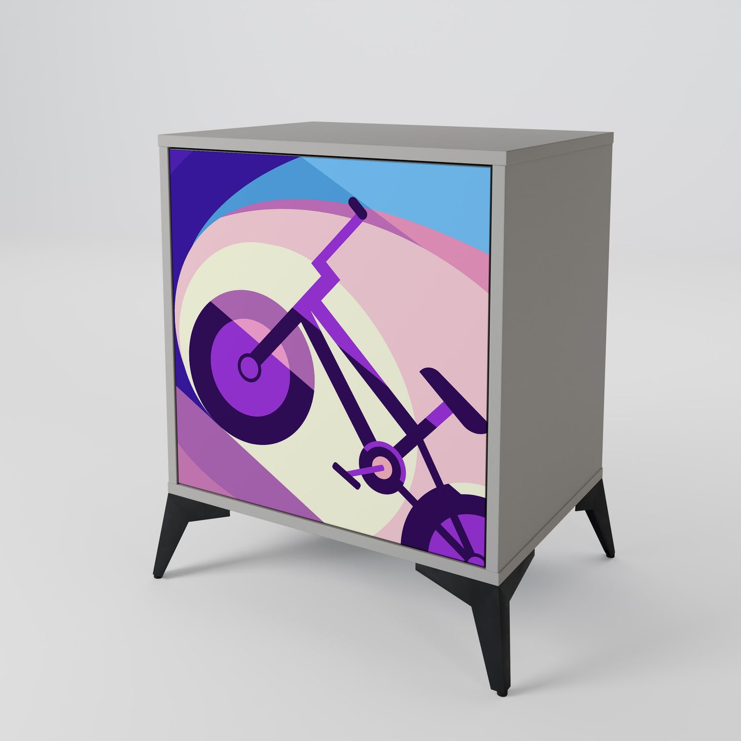 BIKE DREAMS 1-Door Sideboard in Grey Finish