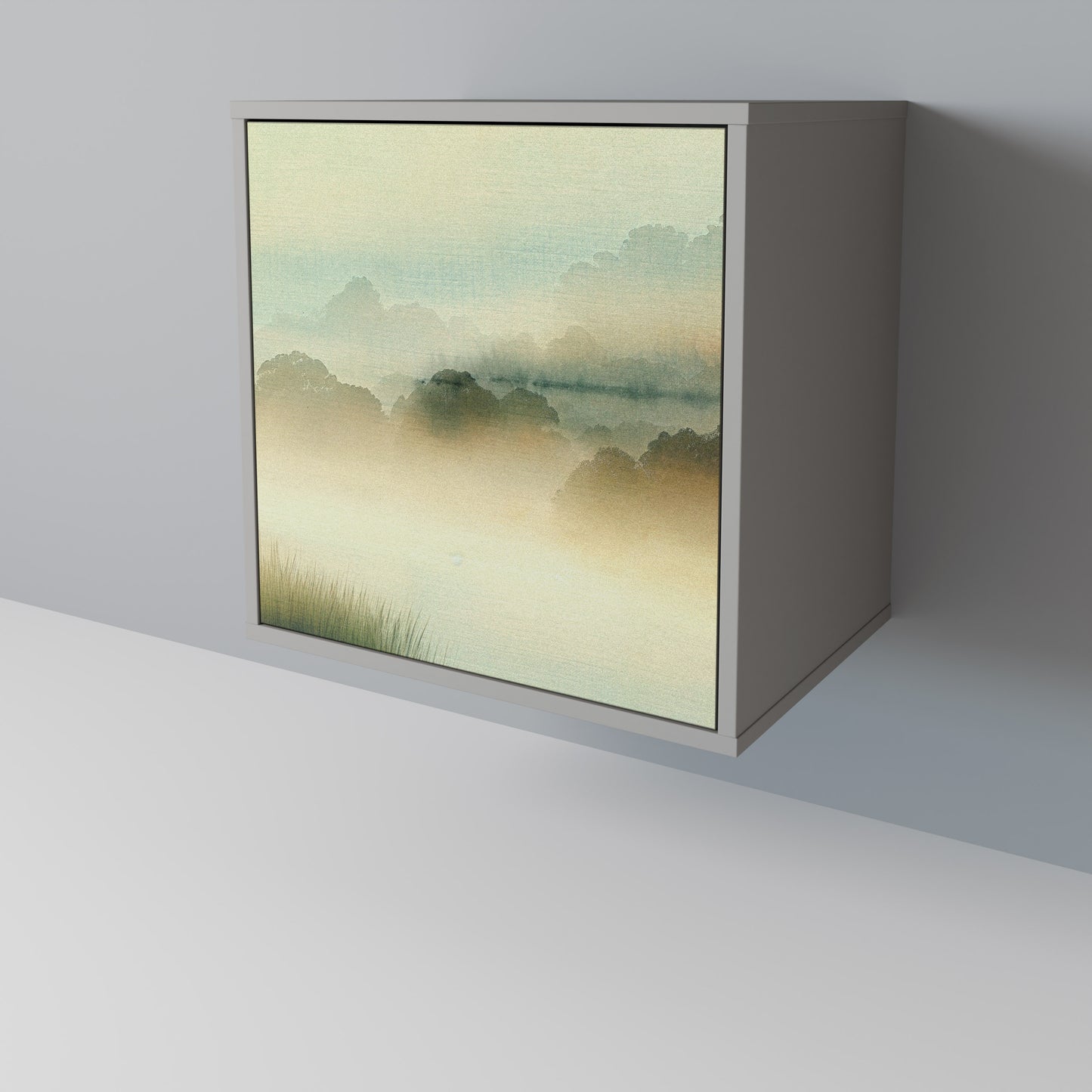 Credenza MORNING BY THE LAKE a 1 anta con finitura grigia