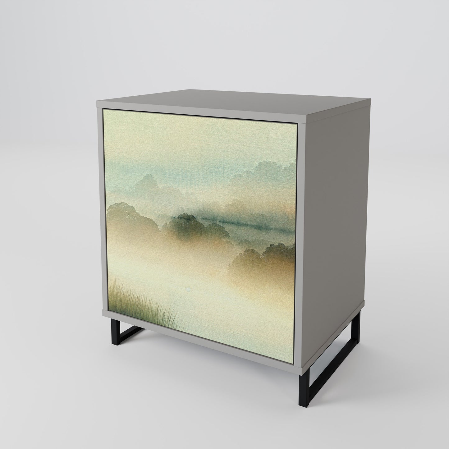 Credenza MORNING BY THE LAKE a 1 anta con finitura grigia