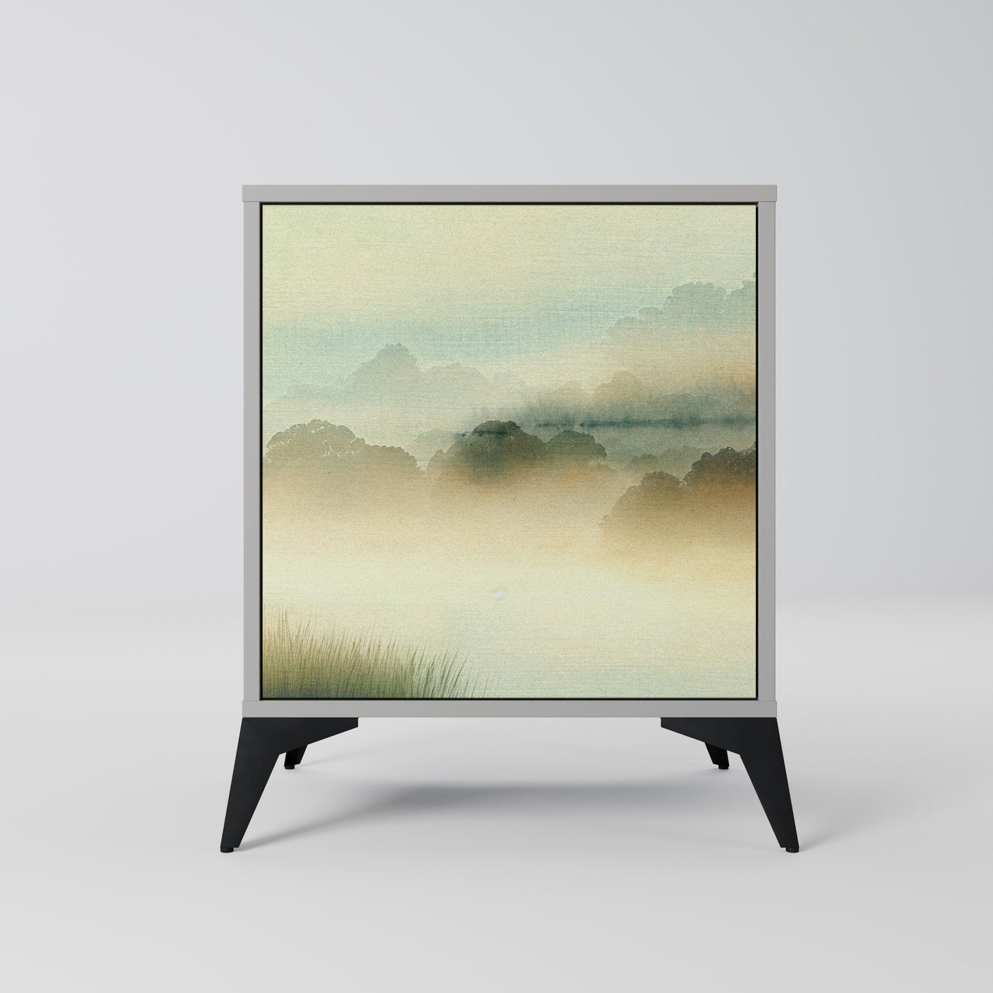 Credenza MORNING BY THE LAKE a 1 anta con finitura grigia