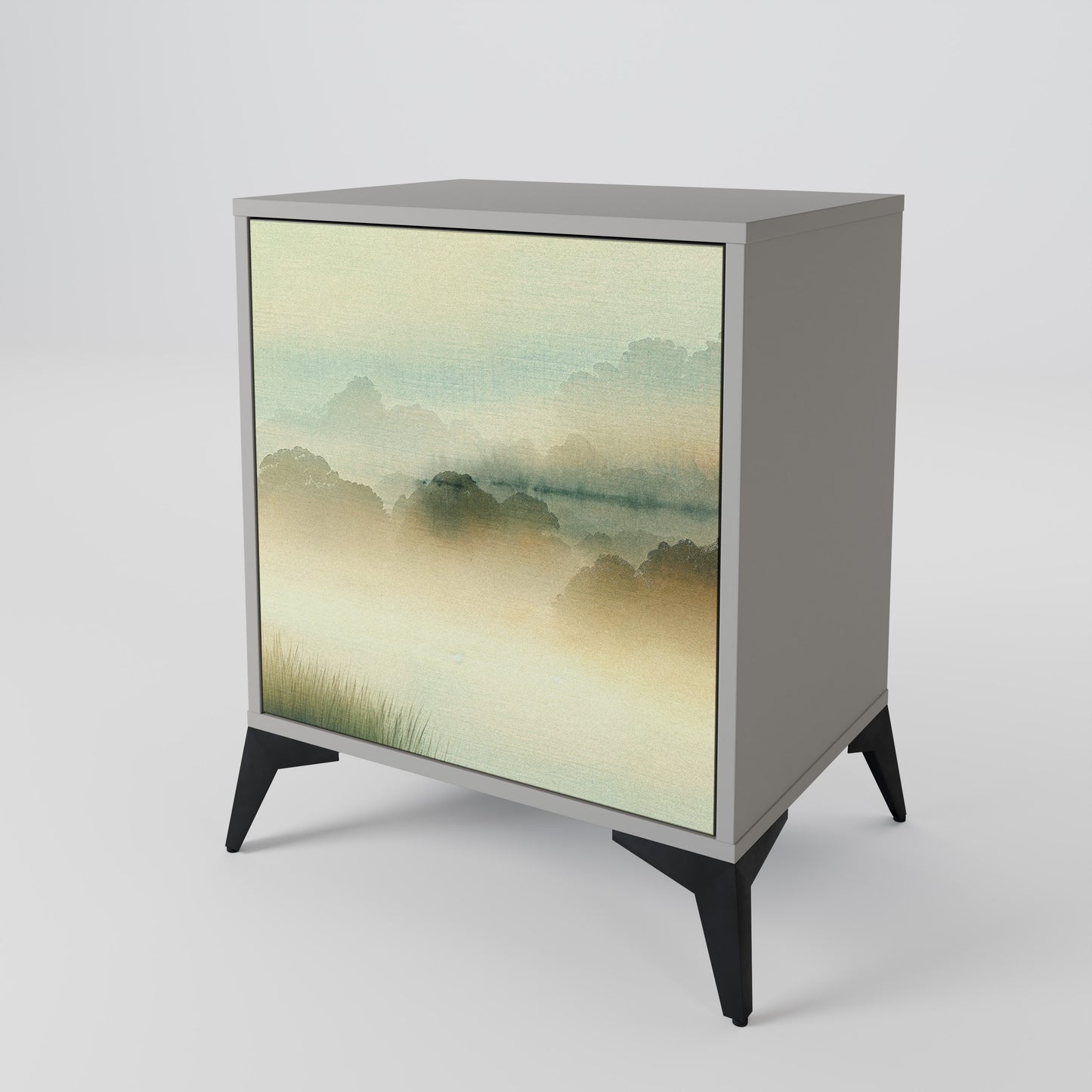 Credenza MORNING BY THE LAKE a 1 anta con finitura grigia