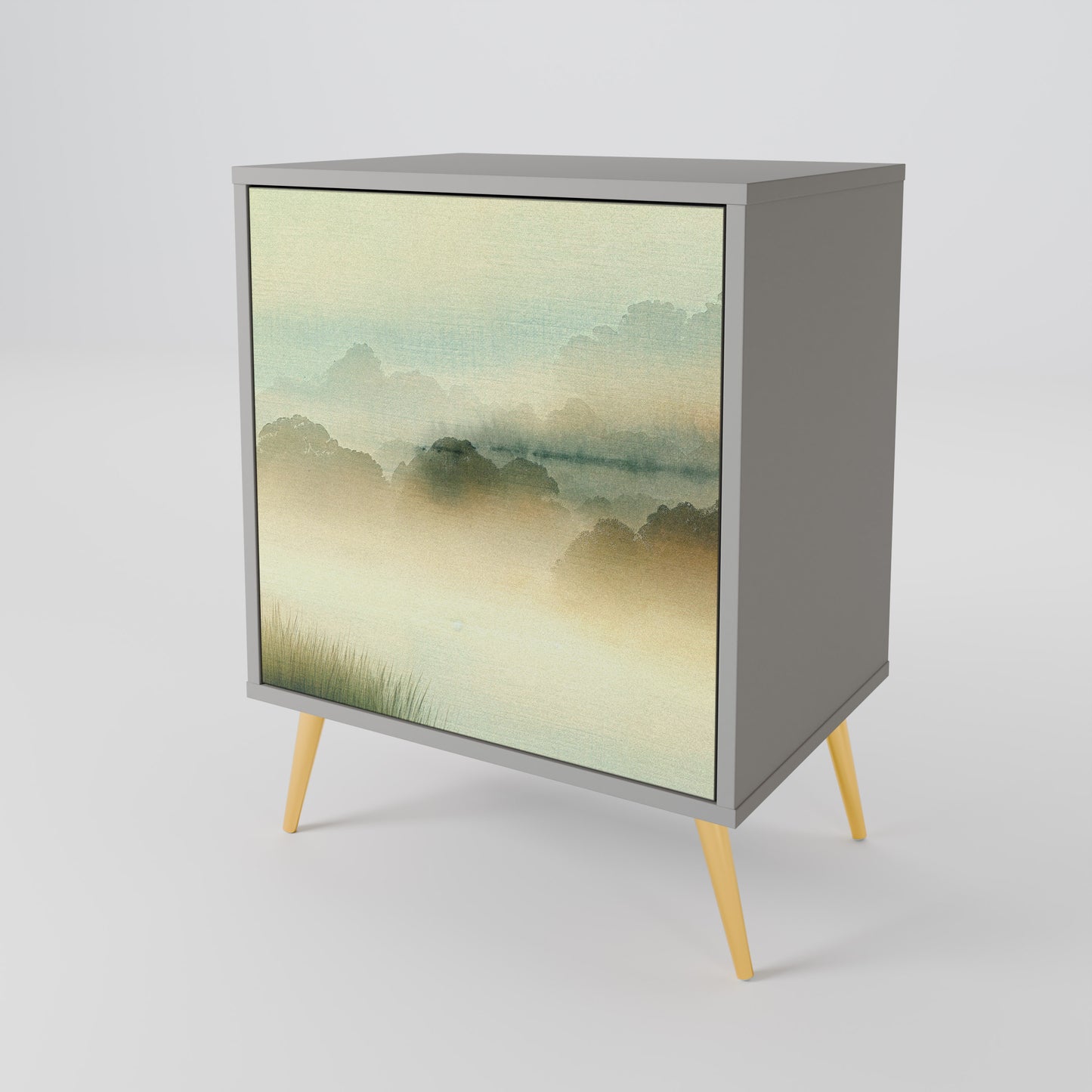 Credenza MORNING BY THE LAKE a 1 anta con finitura grigia