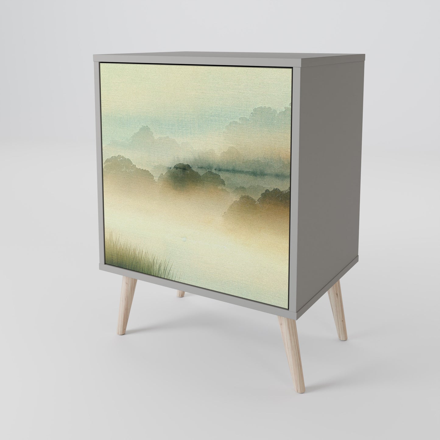 Credenza MORNING BY THE LAKE a 1 anta con finitura grigia