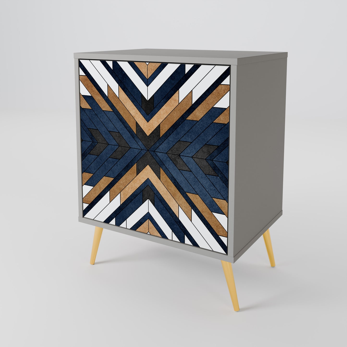 Credenza ARTFUL GEOMETRY a 1 anta con finitura grigia
