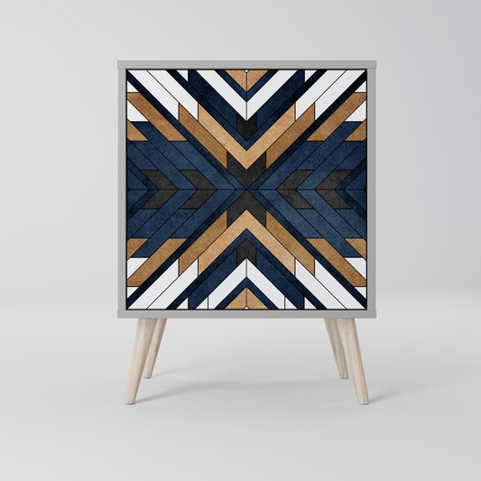 Credenza ARTFUL GEOMETRY a 1 anta con finitura grigia