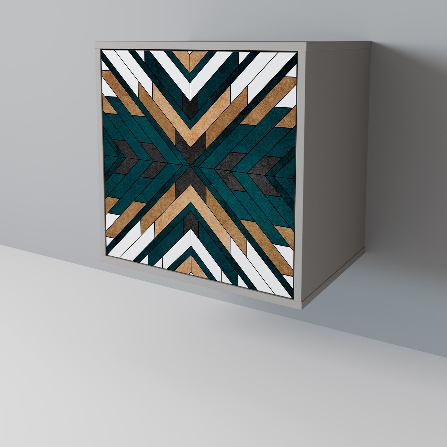 Credenza ARTISTIC GEOMETRY a 1 anta in finitura grigia
