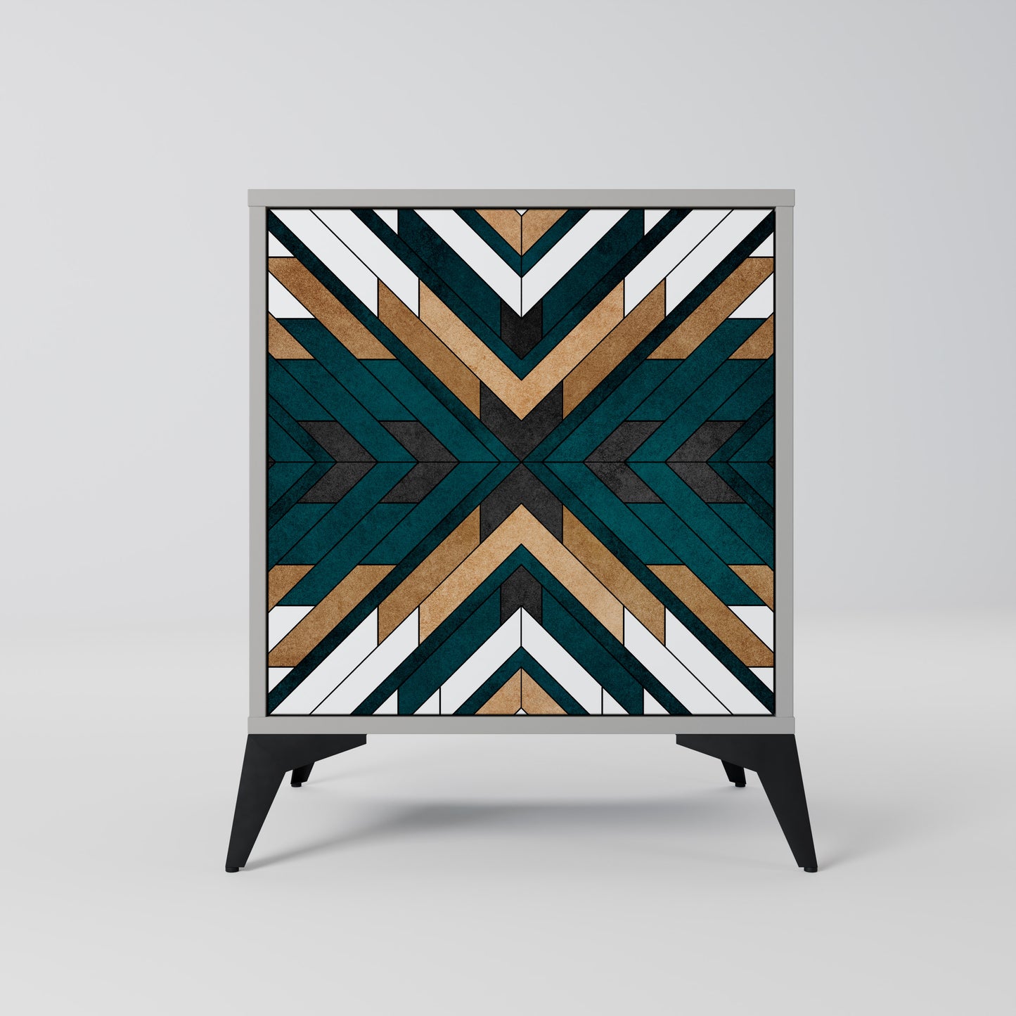 Credenza ARTISTIC GEOMETRY a 1 anta in finitura grigia