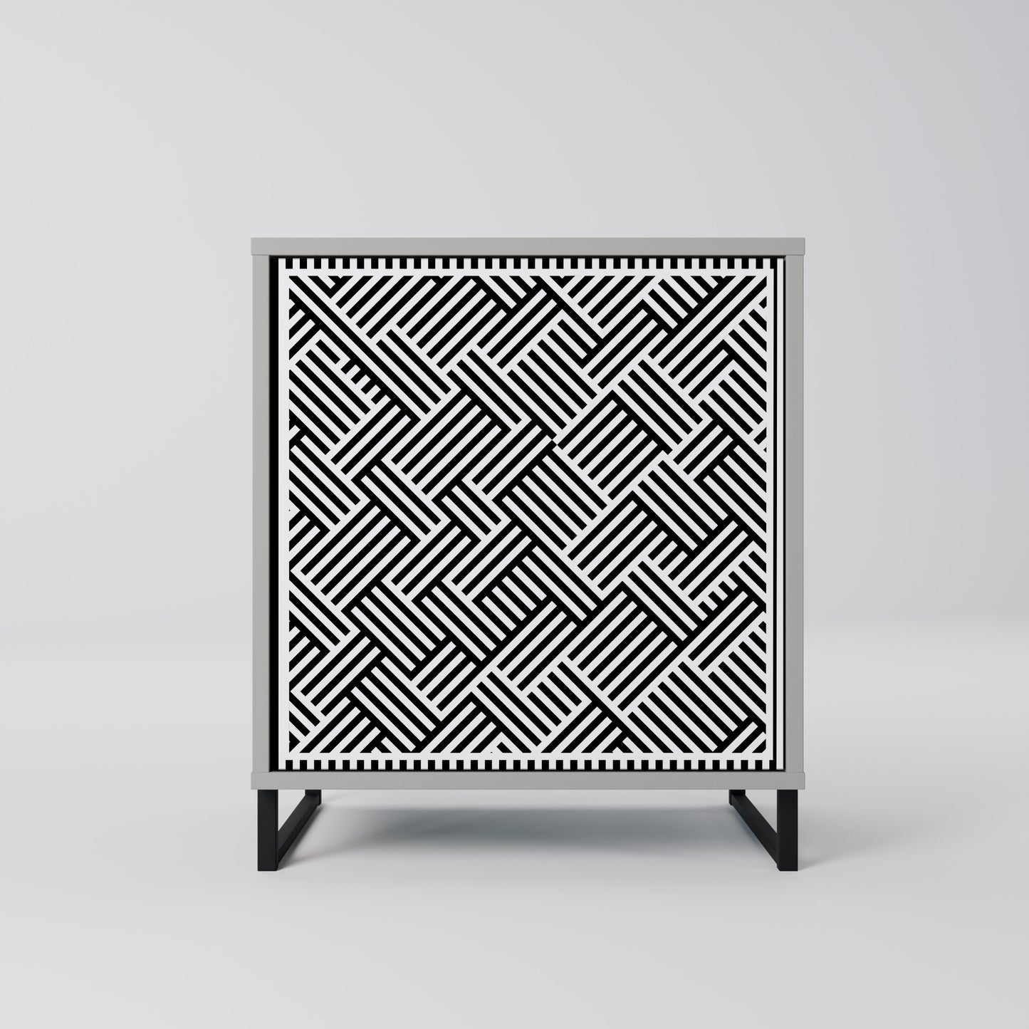 Credenza TEMPORARY SEQUENCE a 1 anta con finitura grigia