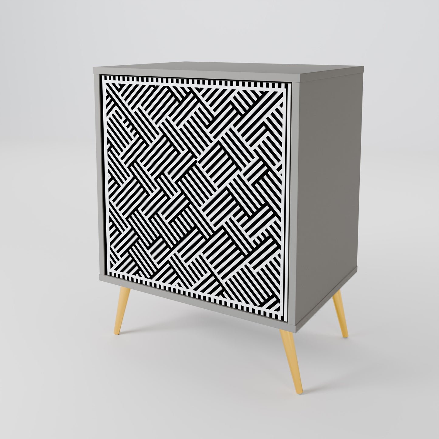 Credenza TEMPORARY SEQUENCE a 1 anta con finitura grigia