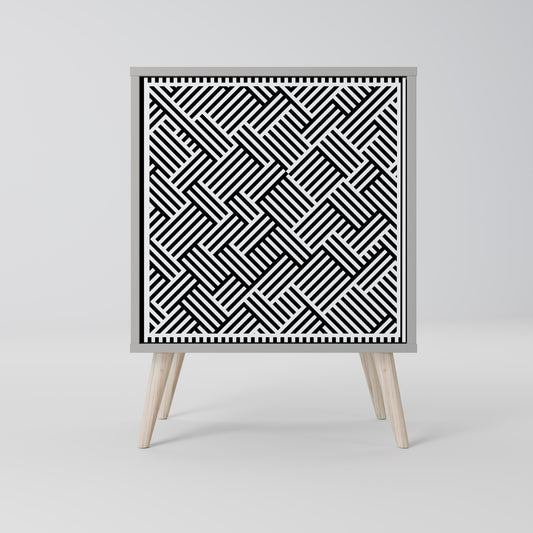 Credenza TEMPORARY SEQUENCE a 1 anta con finitura grigia