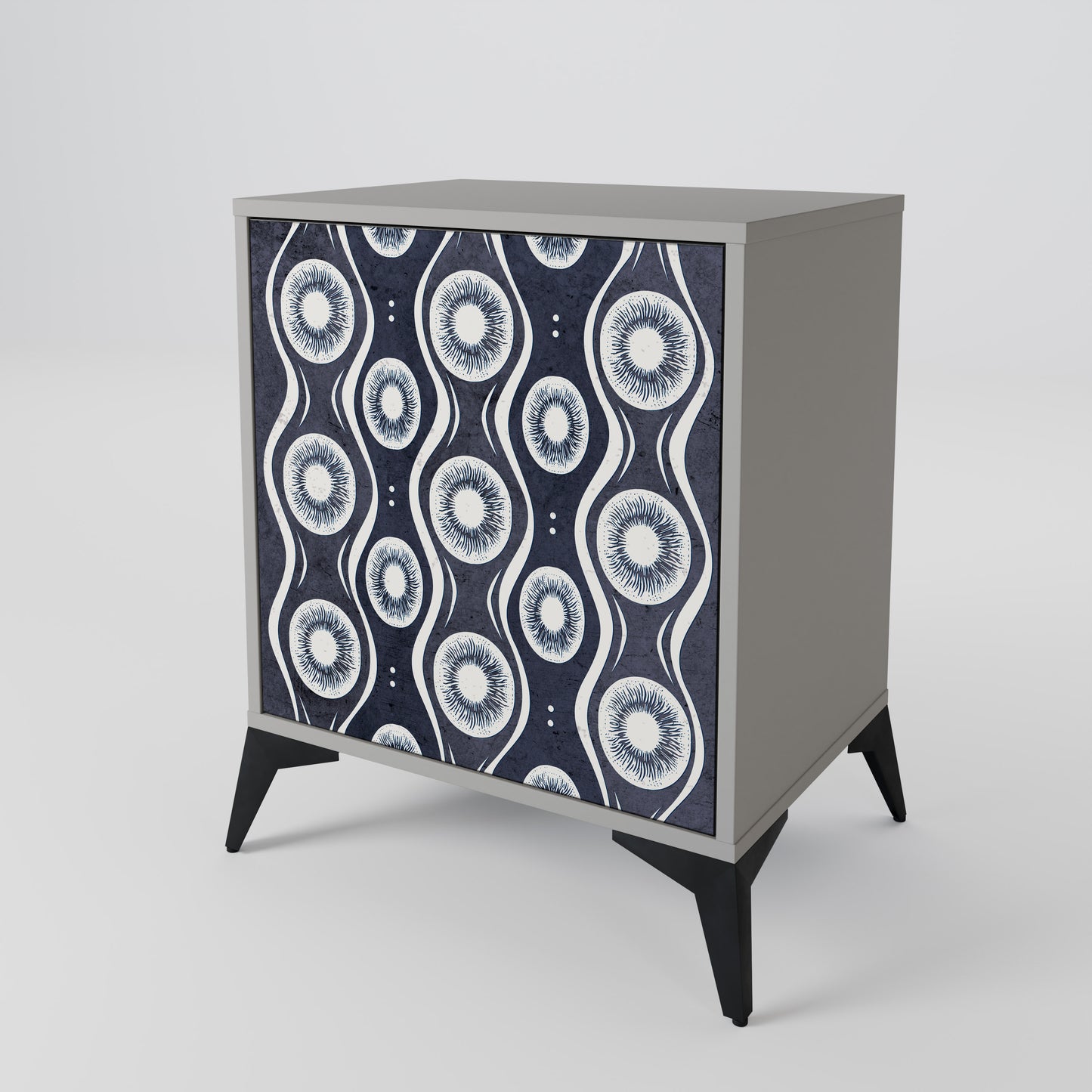 Credenza GRAPHITE EYES a 1 anta con finitura grigia