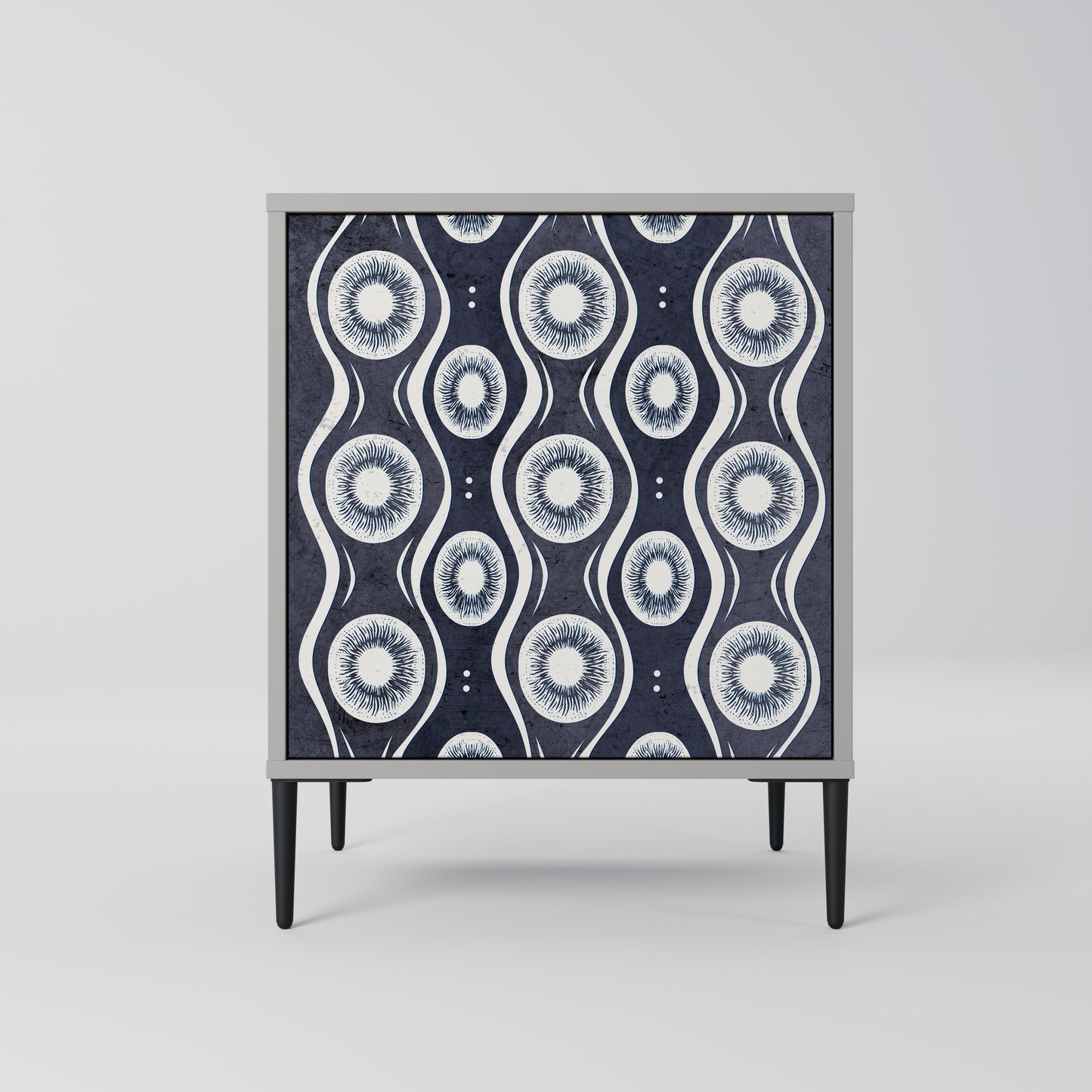 Credenza GRAPHITE EYES a 1 anta con finitura grigia