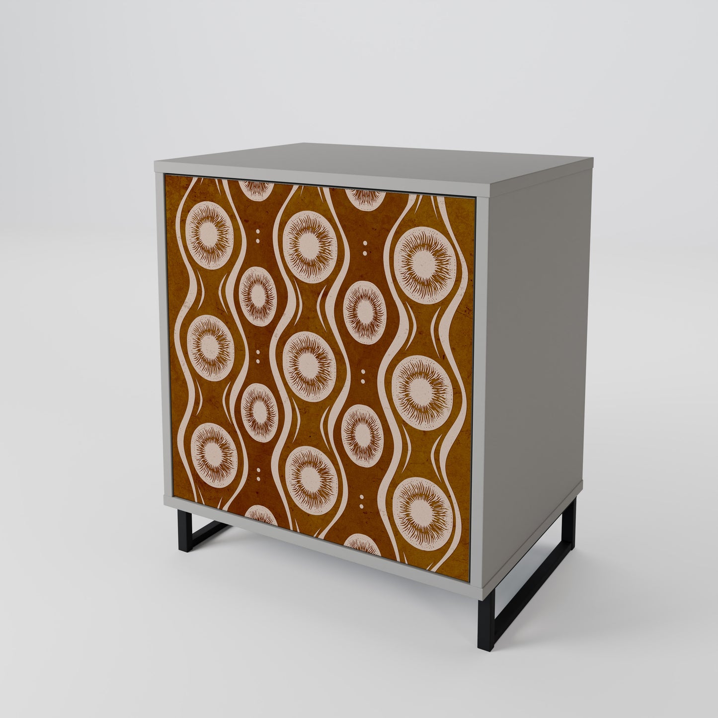 Credenza BROWN EYES a 1 anta con finitura grigia